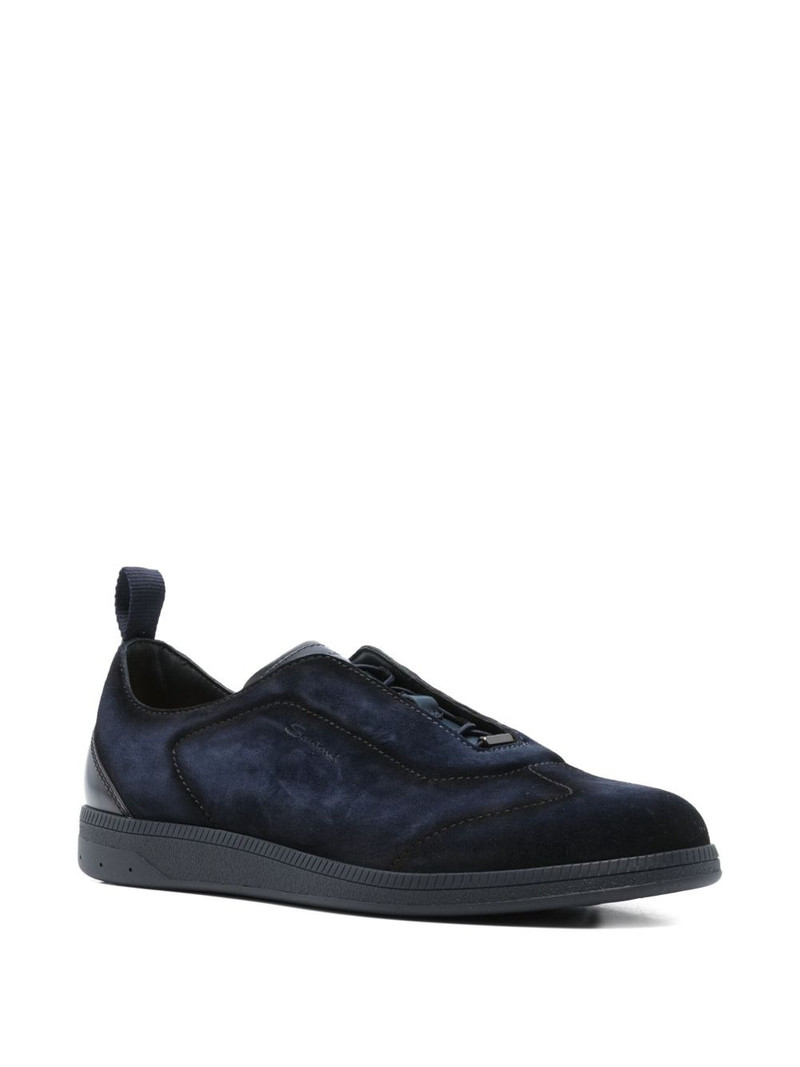 Santoni suede slip-on sneakers outlook