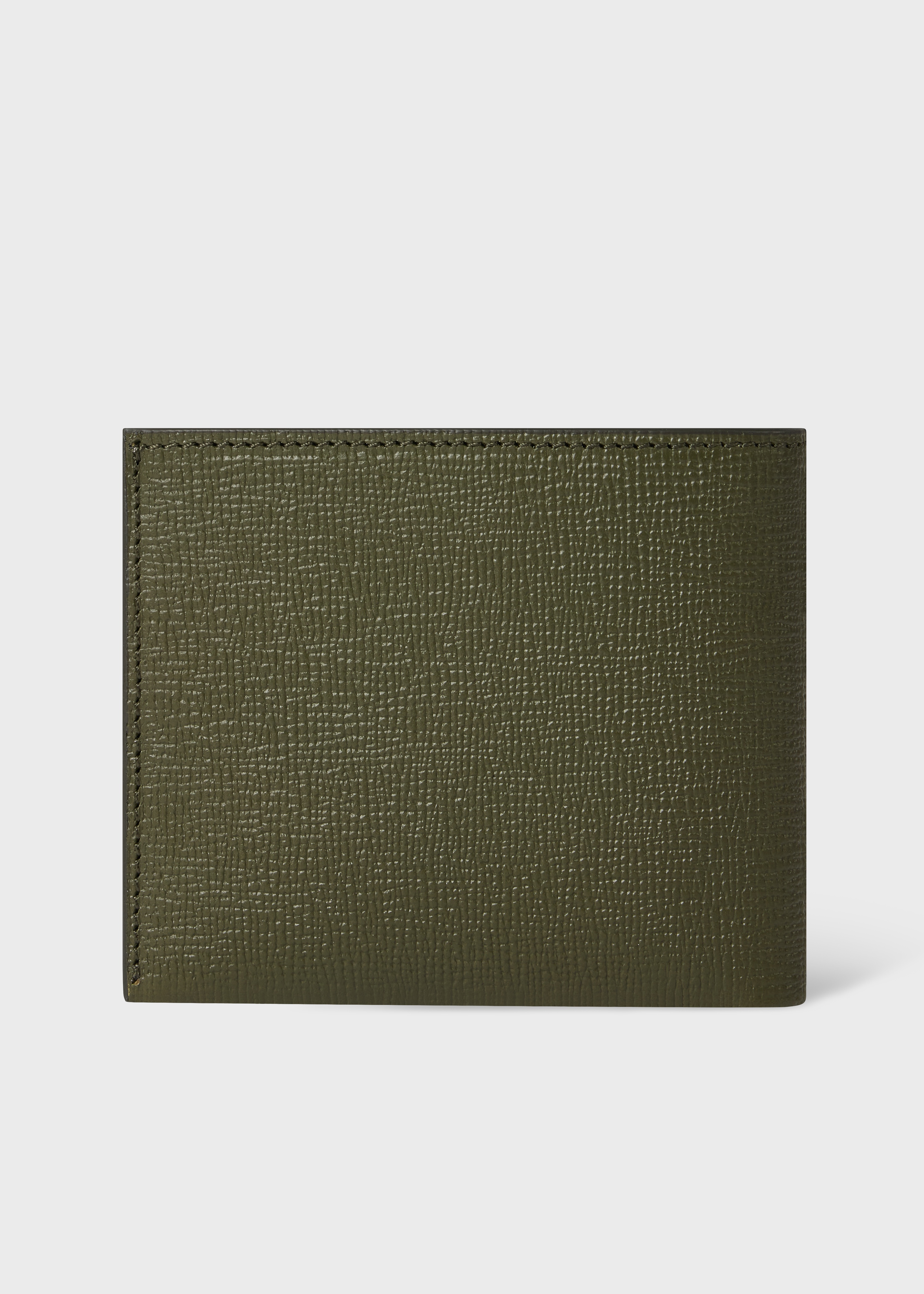 Green 'Floral Street' Grained Leather Billfold Wallet - 2