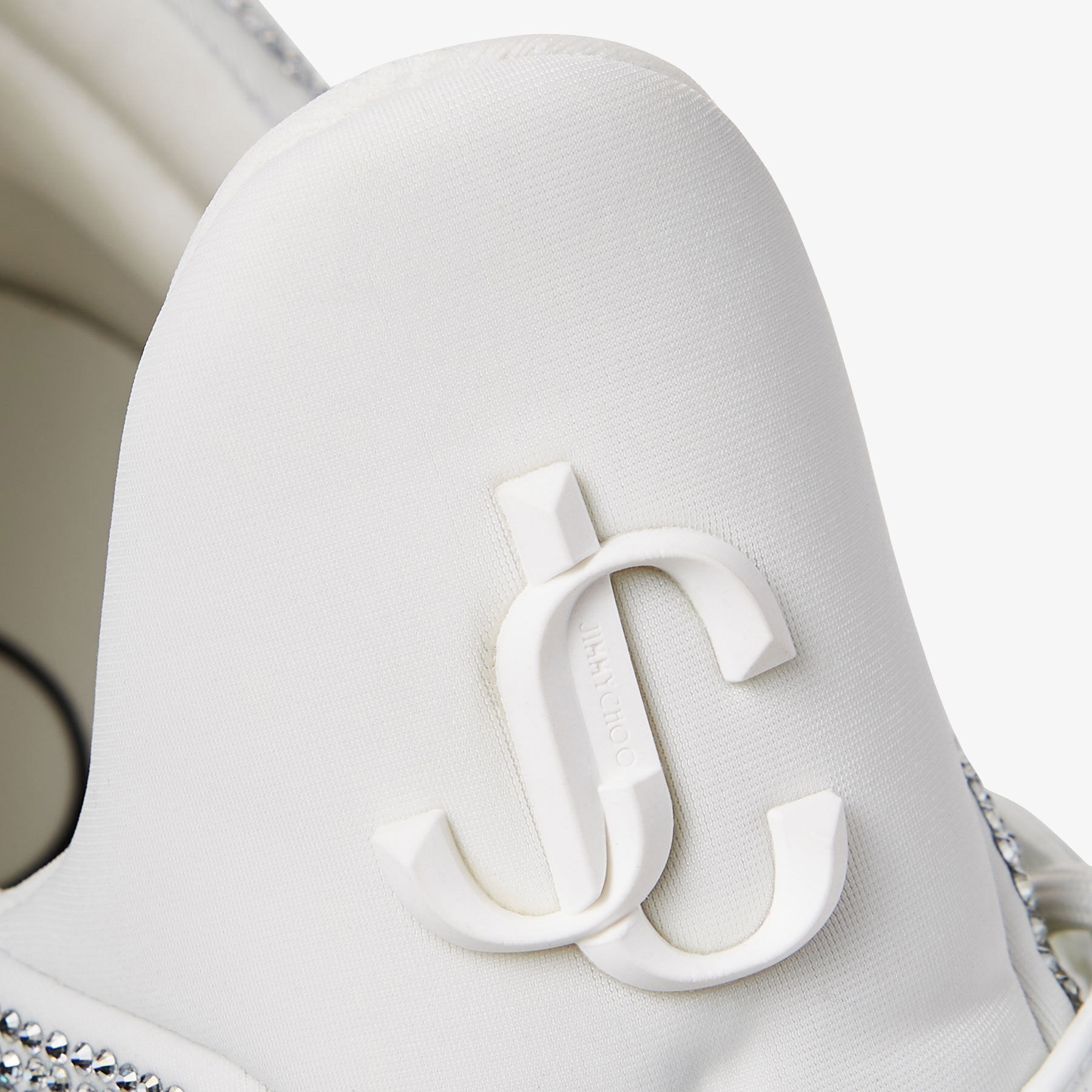 Cosmos/M
White Neoprene and Leather Low-Top Trainers with Crystals - 3