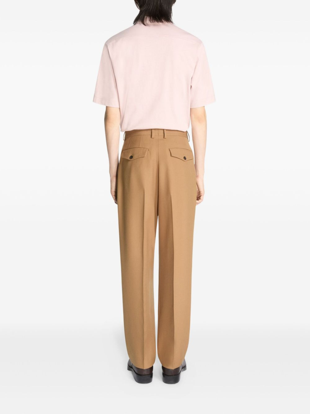 wool straight-leg trousers - 4