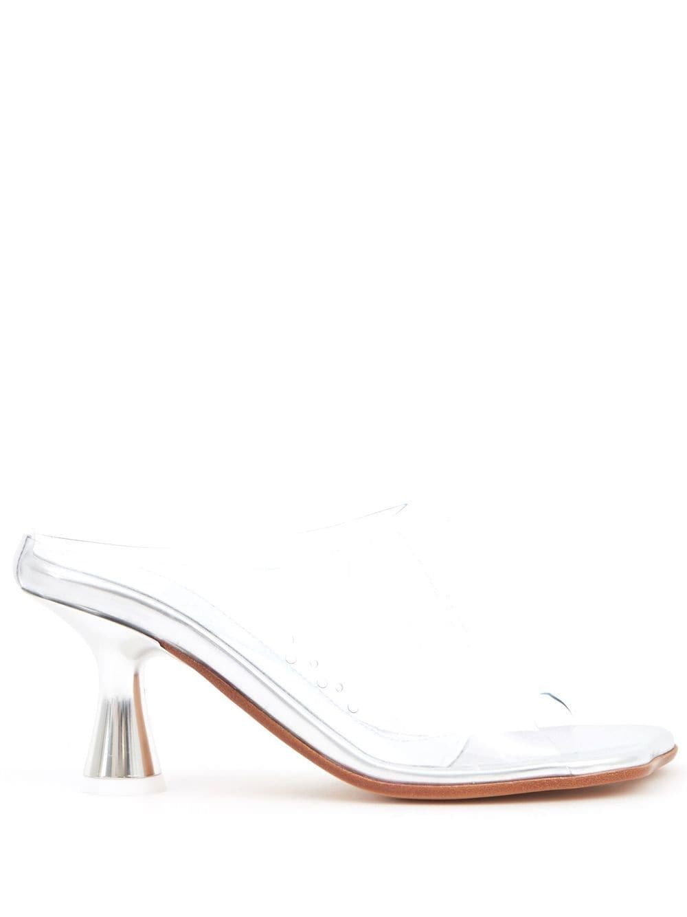 eyelet-detail transparent sandals - 1