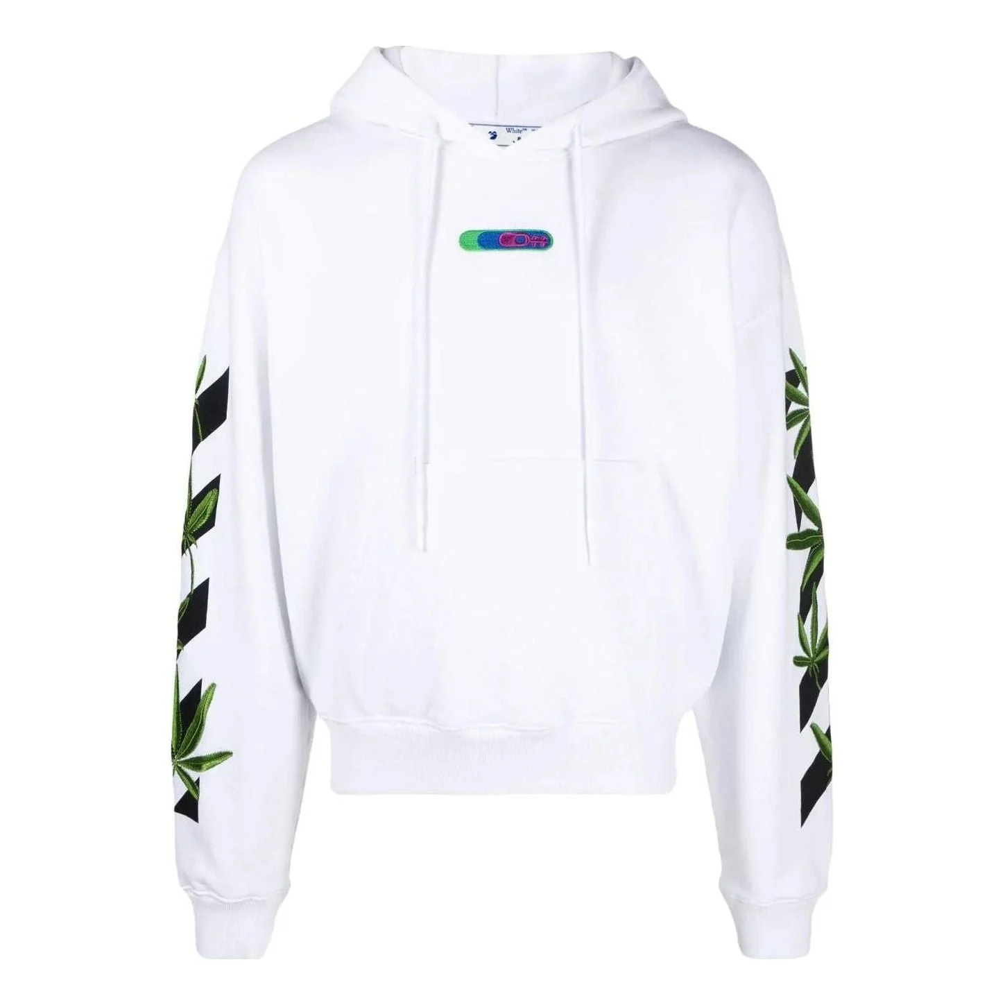 Men's OFF-WHITE Logo Printing Solid Color Long Sleeves White OMBB037S22FLE0100155 - 1