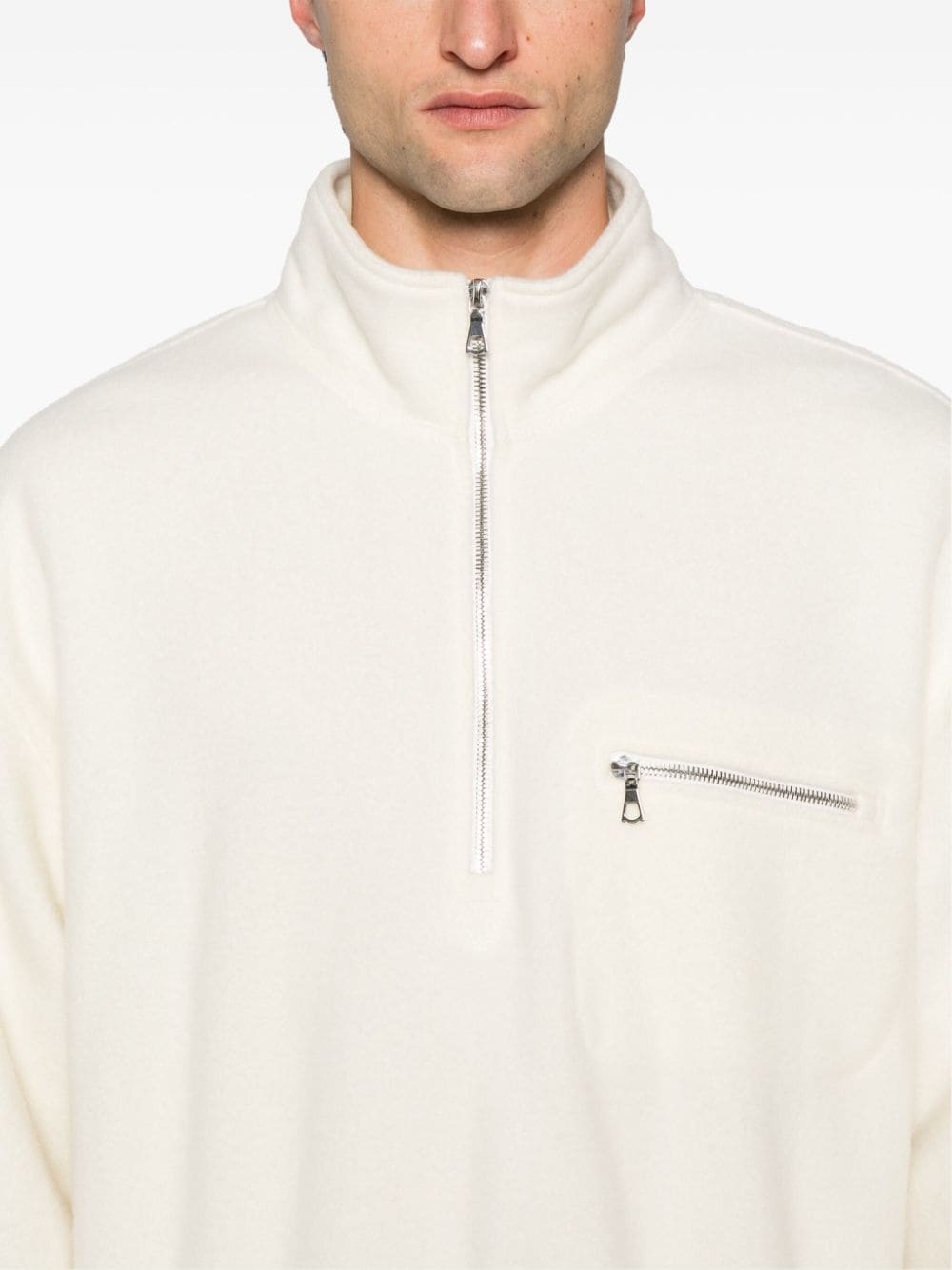 high-neck fleece sweatshirt - 5