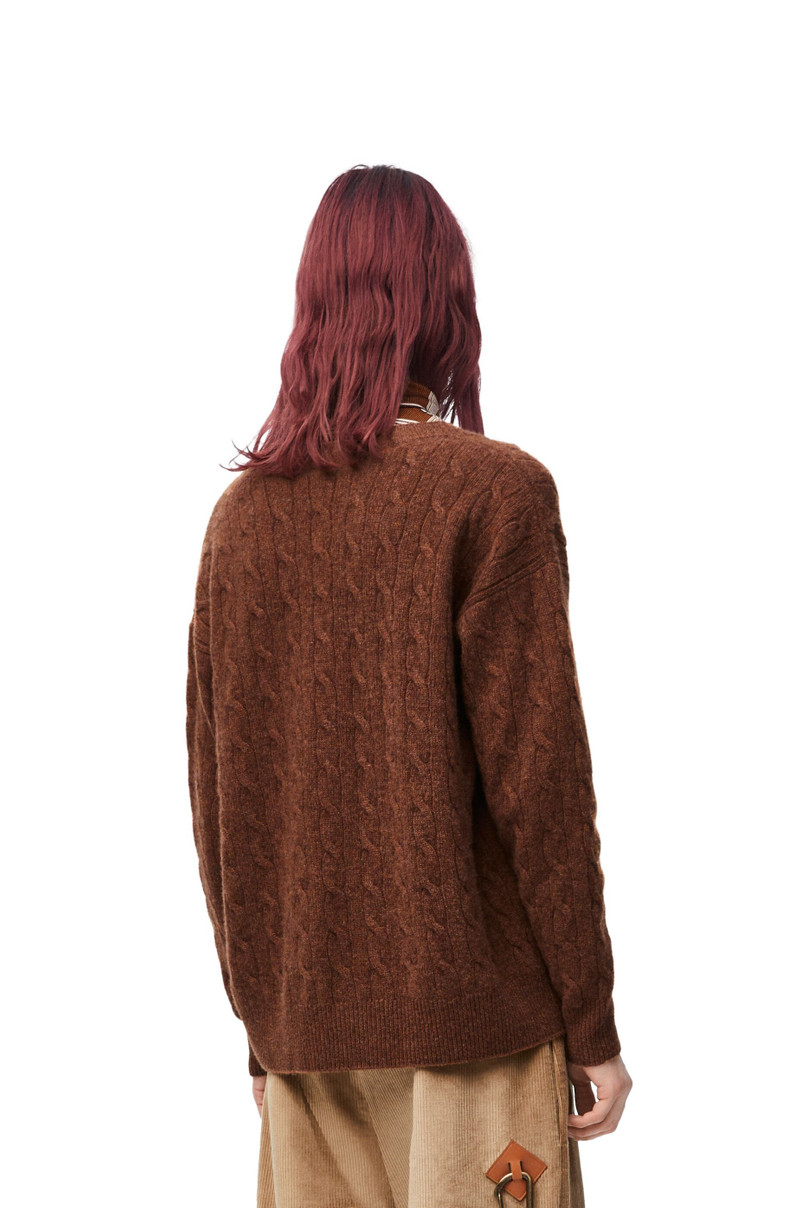 Trompe l'oeil sweater in camel and silk 4