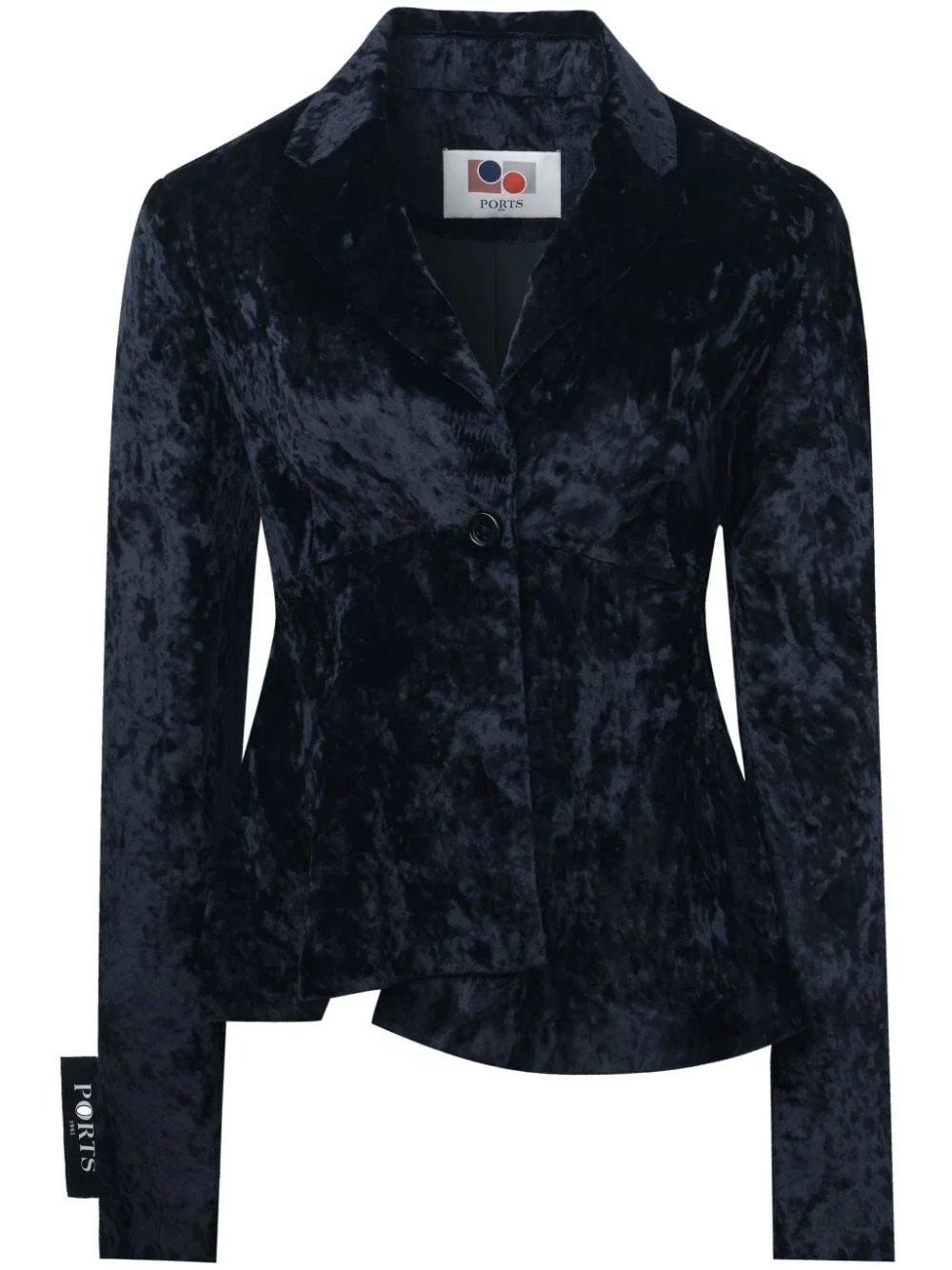 velvet-effect asymmetric blazer - 1