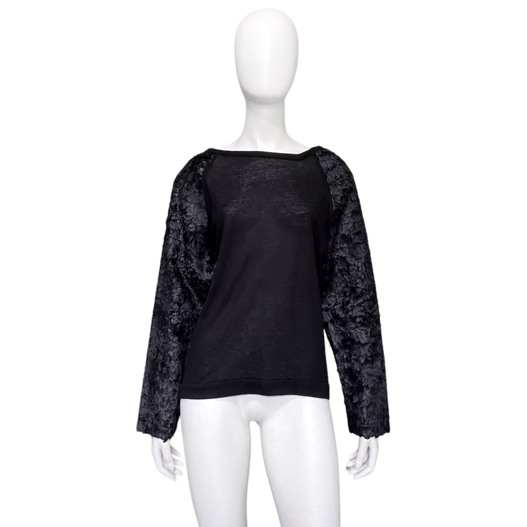 Ann Demeulemeester Feather Sleeve Tee Top - 2