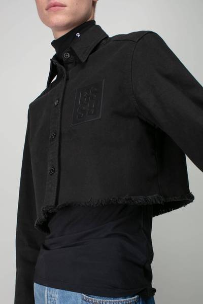 Raf Simons Cropped Denim Shirt with R Pin in Back outlook