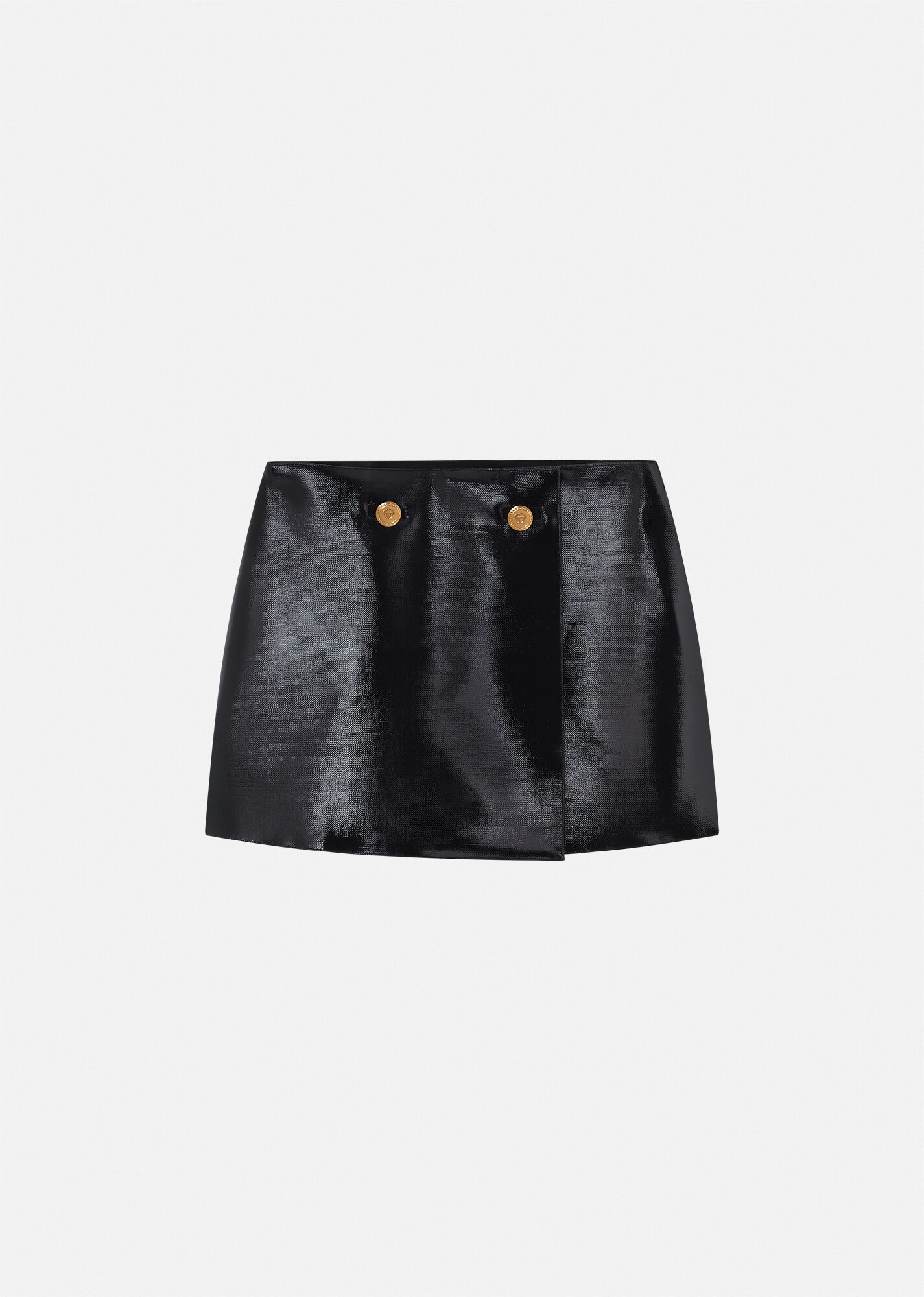 Coated Wool Wrap Skirt - 1