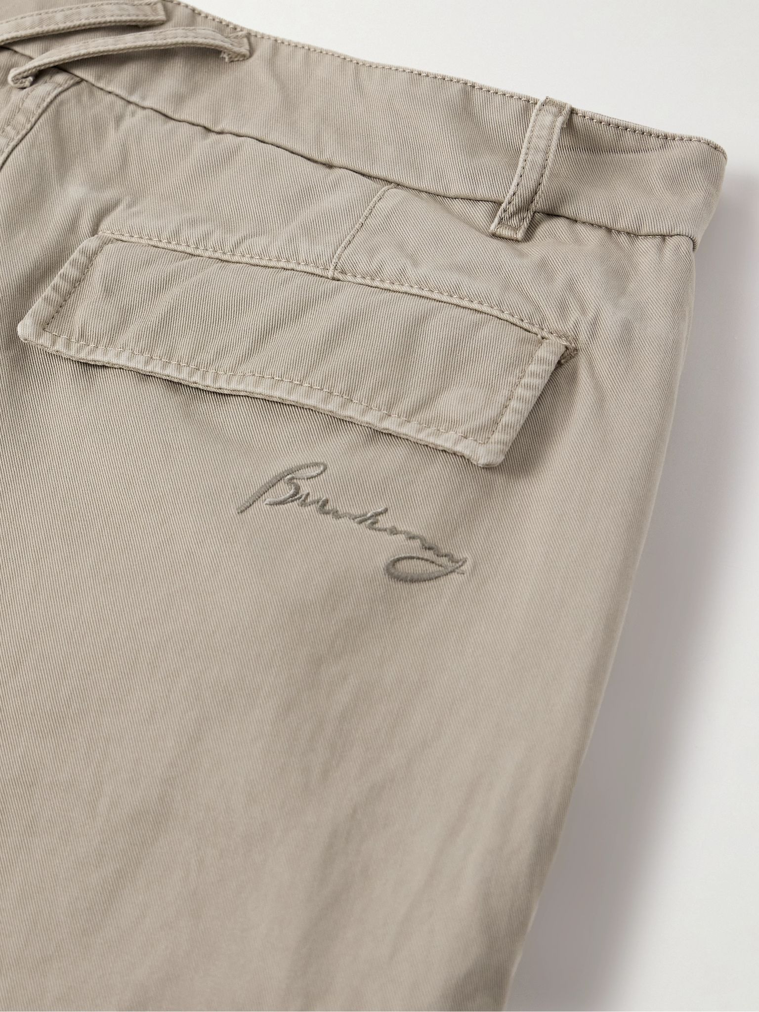 Straight-Leg Garment-Dyed Cotton-Twill Cargo Trousers Neutral - 5