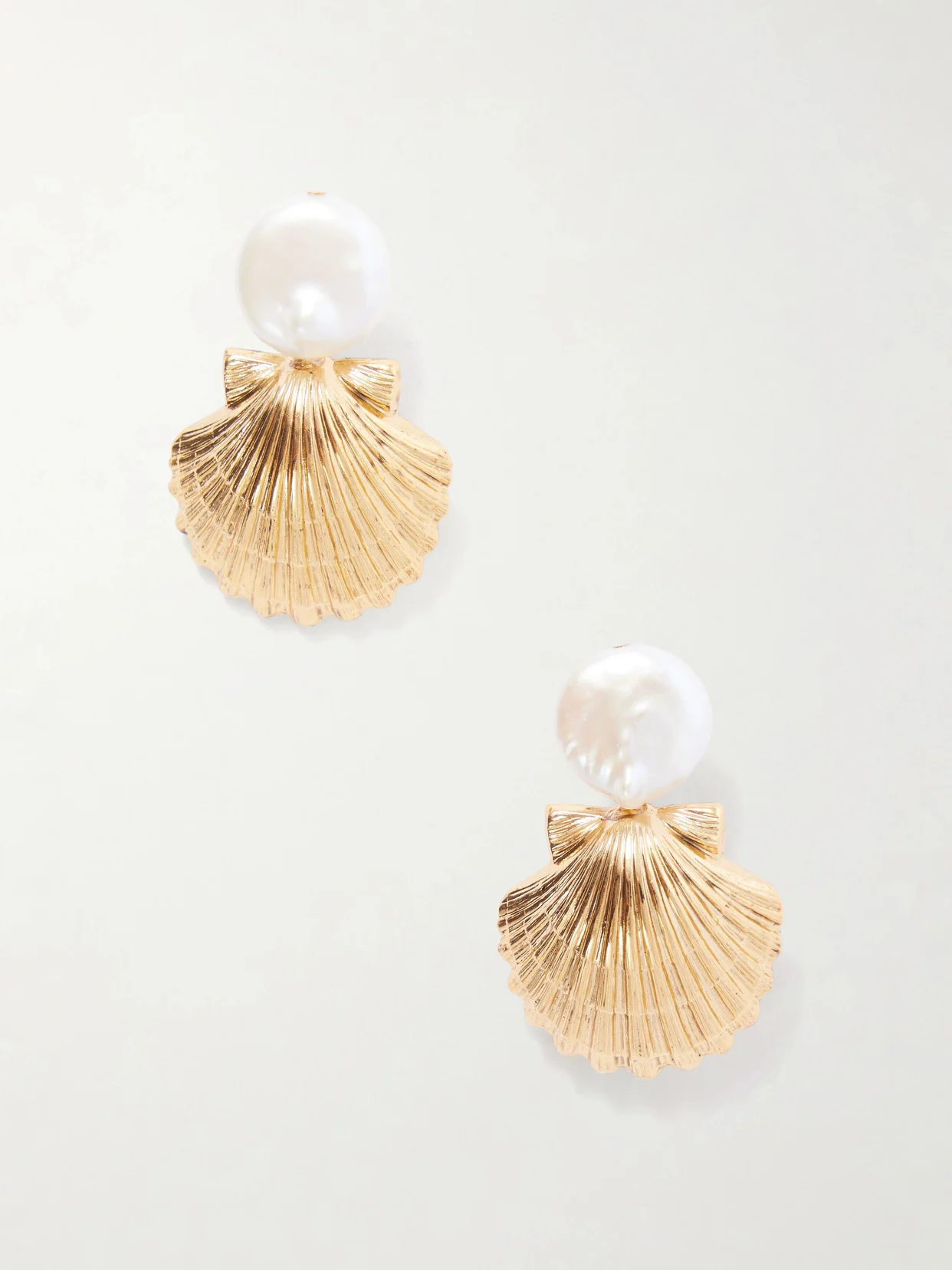 Laguna Gold-tone Pearl-effect Embellished Earrings - 1
