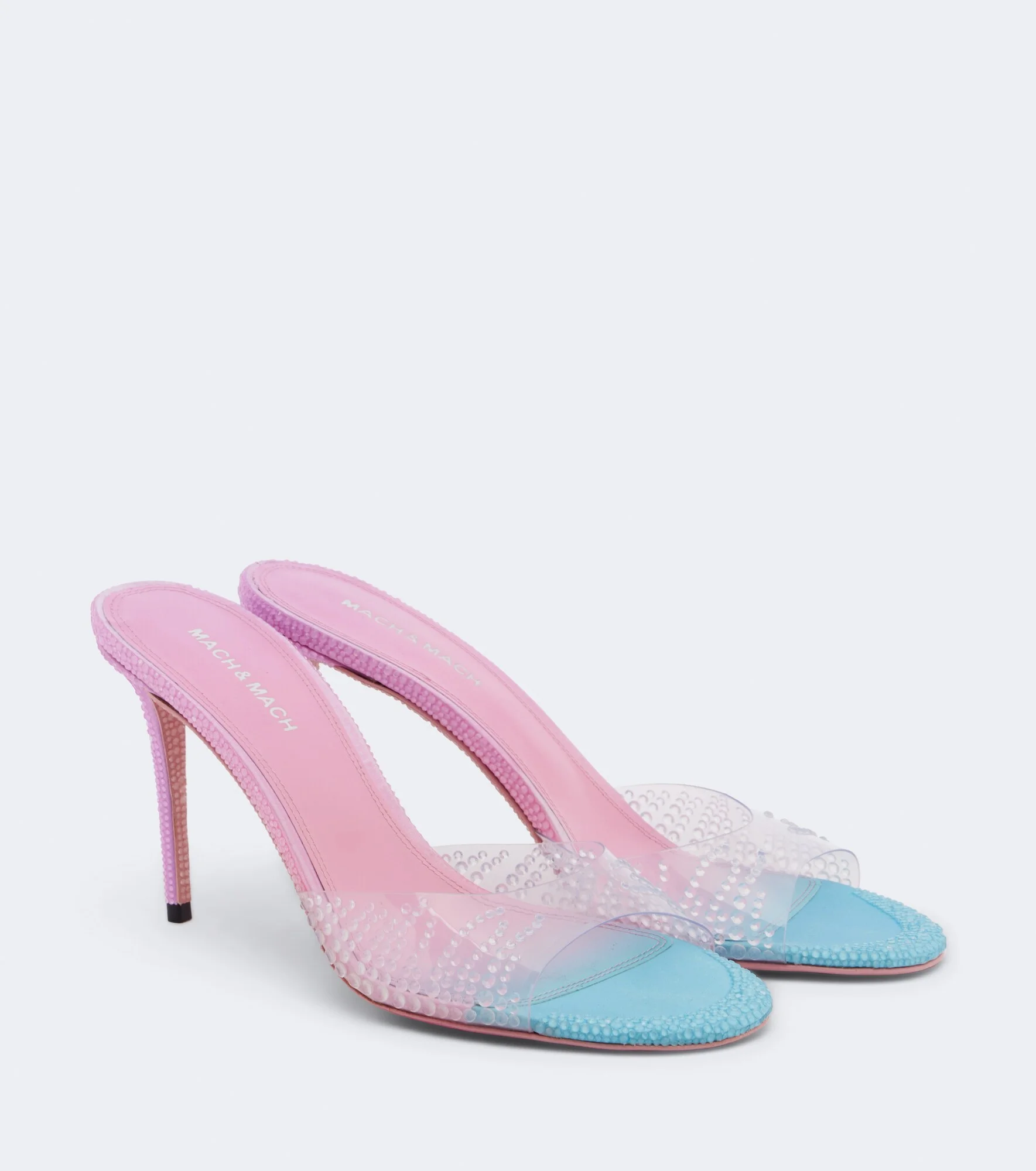 Crystal Flame embellished PVC mules - 1