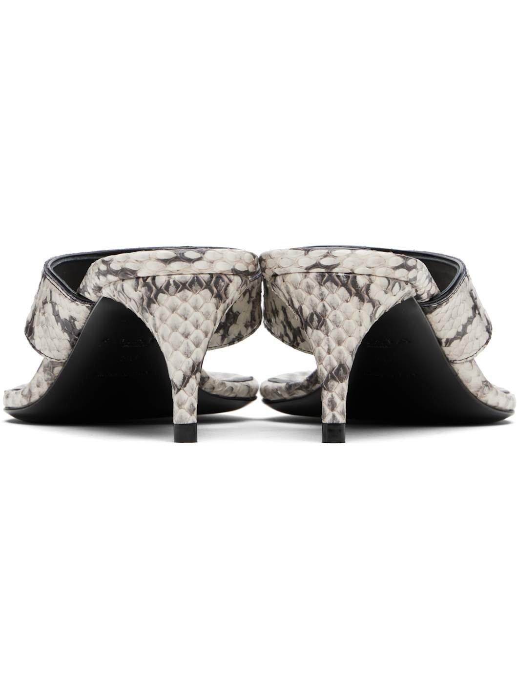 White Thong Elaphe Leather Mule Sandals - 2
