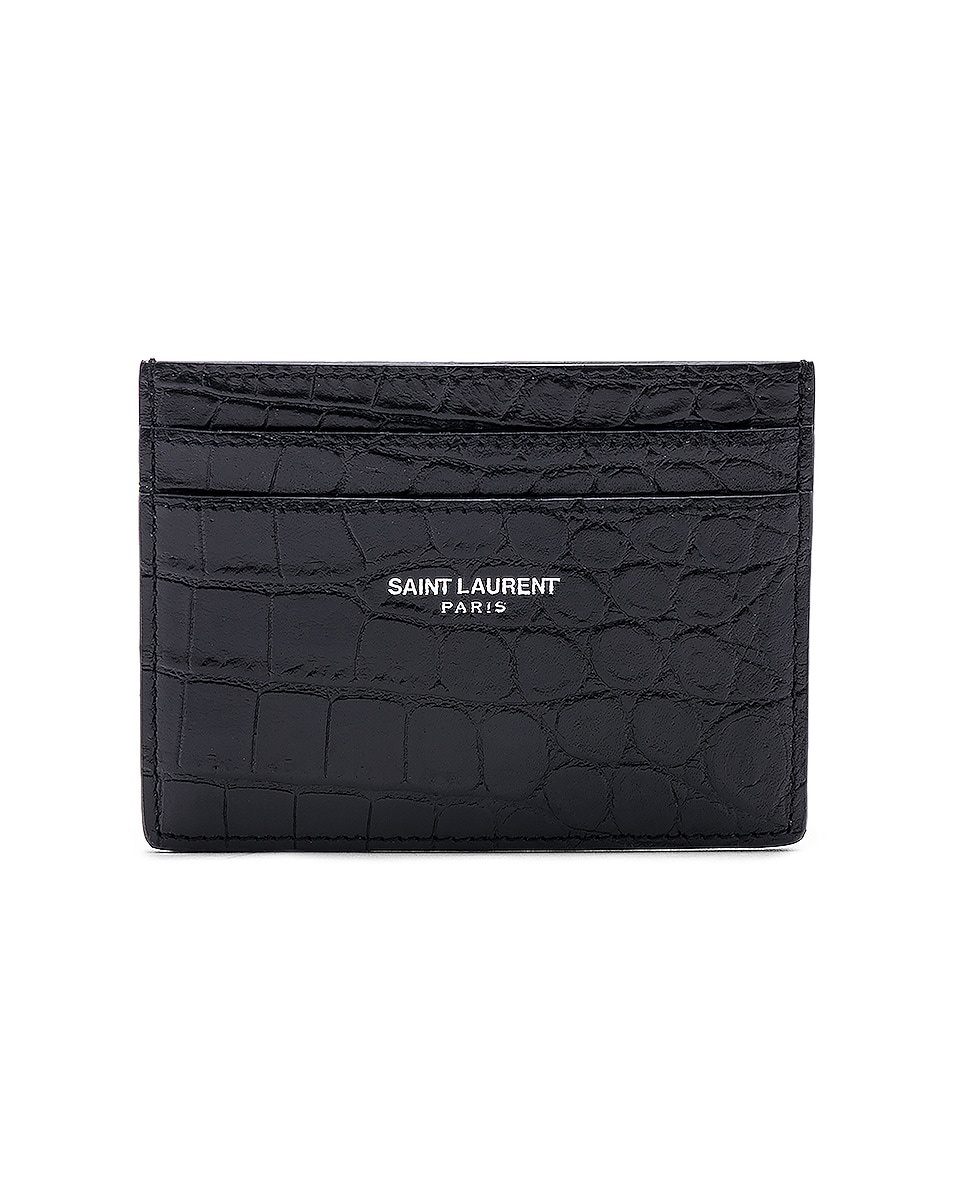 Croc Leather Card Case - 1