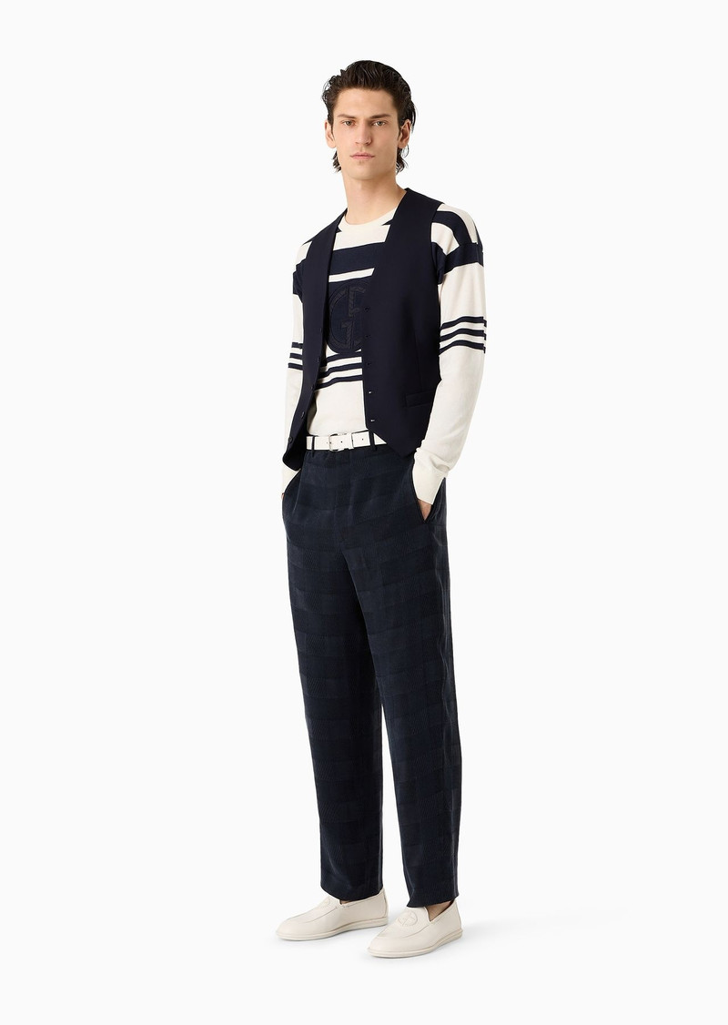 GIORGIO ARMANI Striped crew-neck jumper in cotton and cashmere outlook