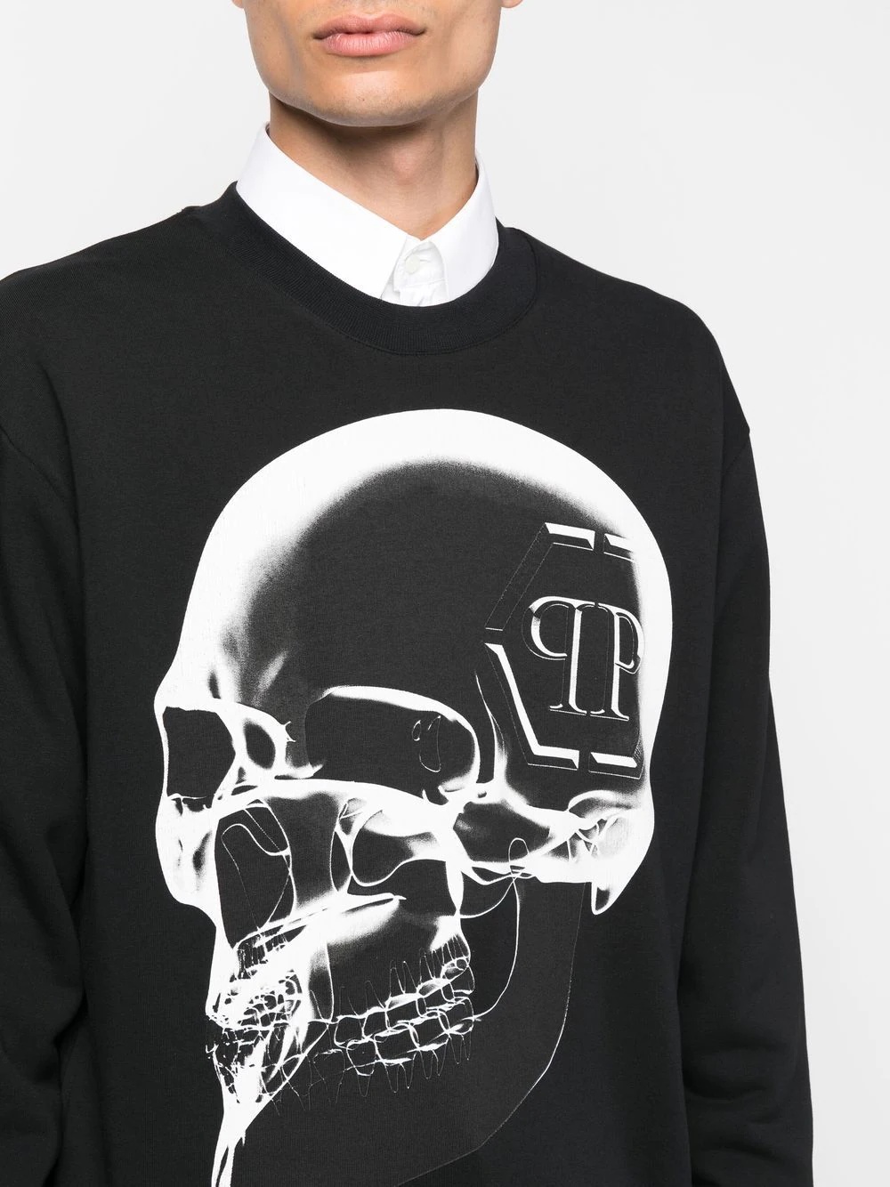 skull-print cotton sweatshirt - 5