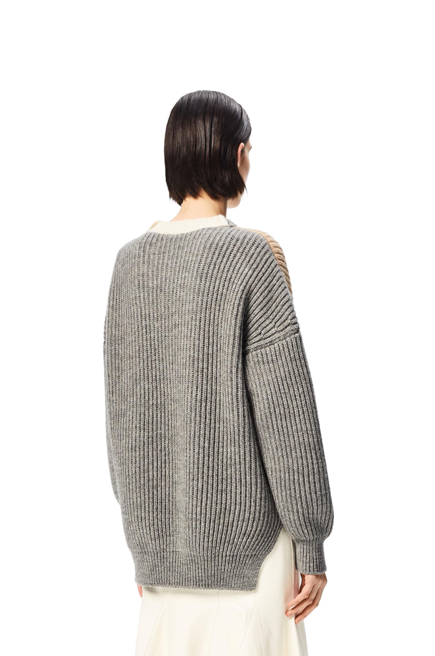 Oversized ribbed sweater in wool and alpaca - 4