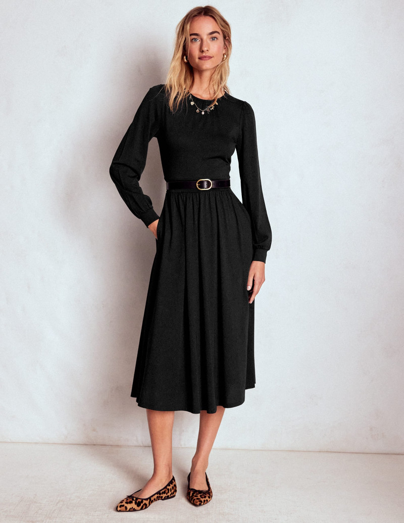 Alexandra Jersey Midi Dress-Black 6