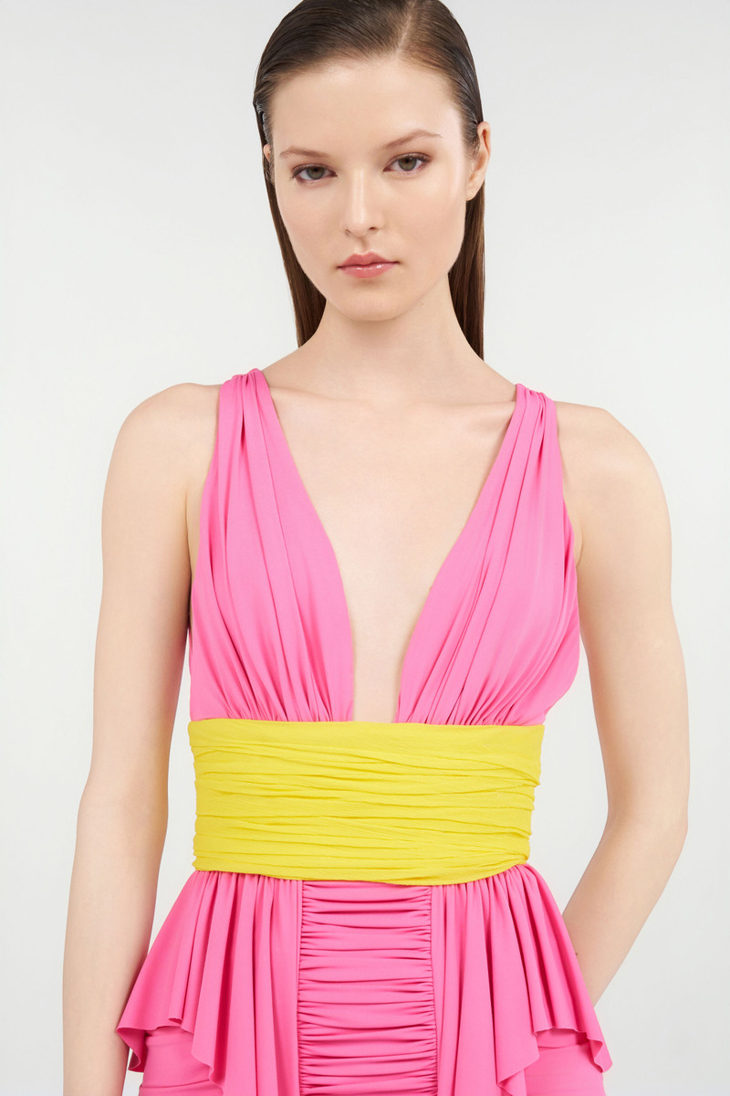 Two-Tone Draped Dress 6