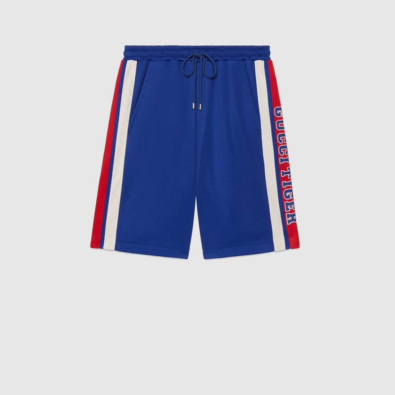 Gucci Tiger cotton jersey shorts with stripes 1