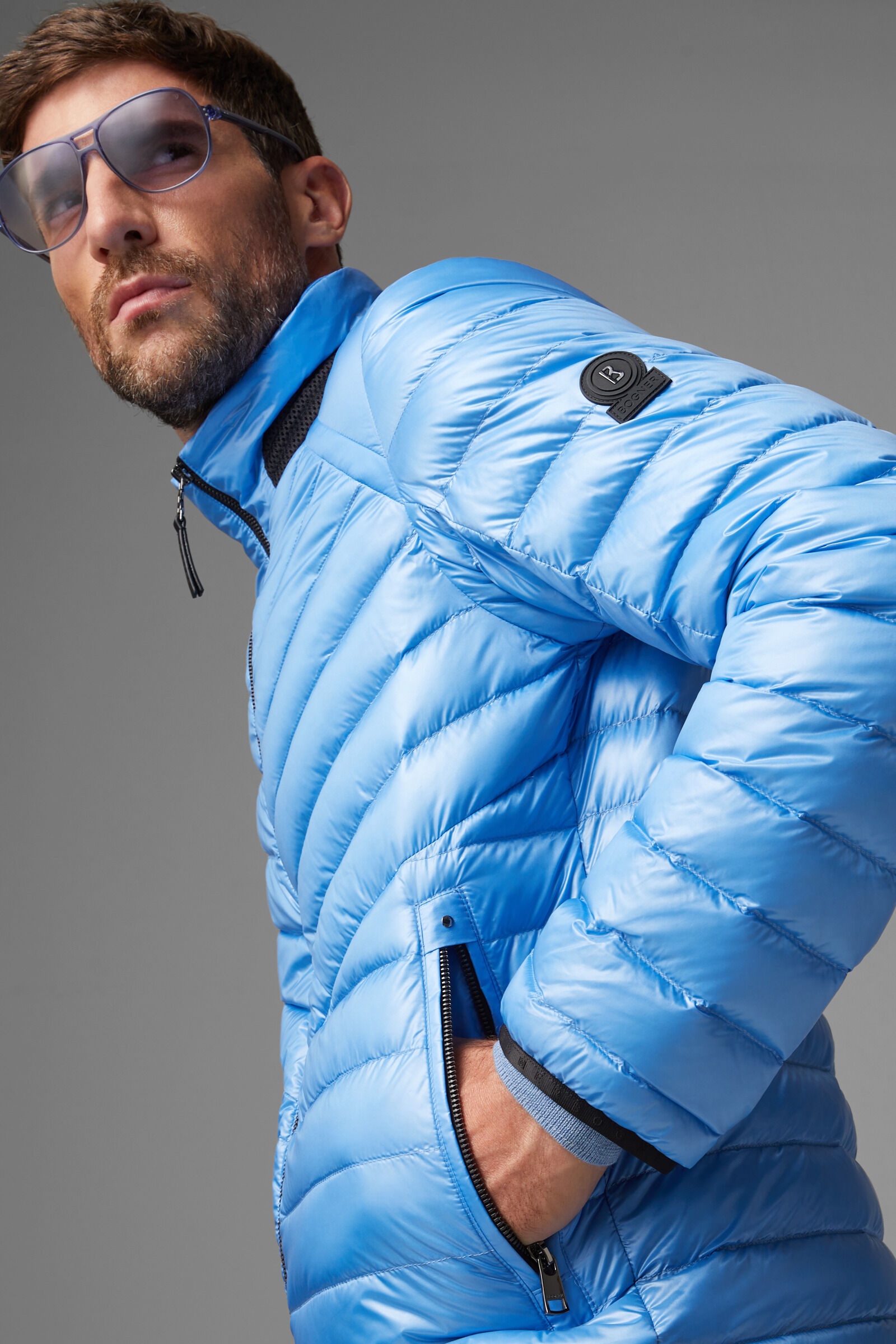 Liman lightweight down jacket in Ice blue - 6