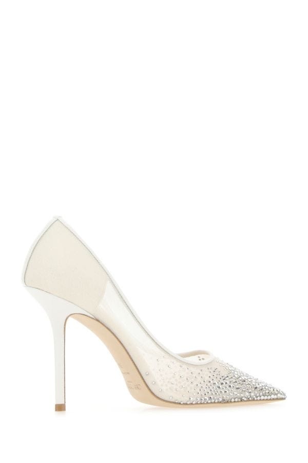 Jimmy Choo Woman Embellished Mesh Love 100 Pumps - 3