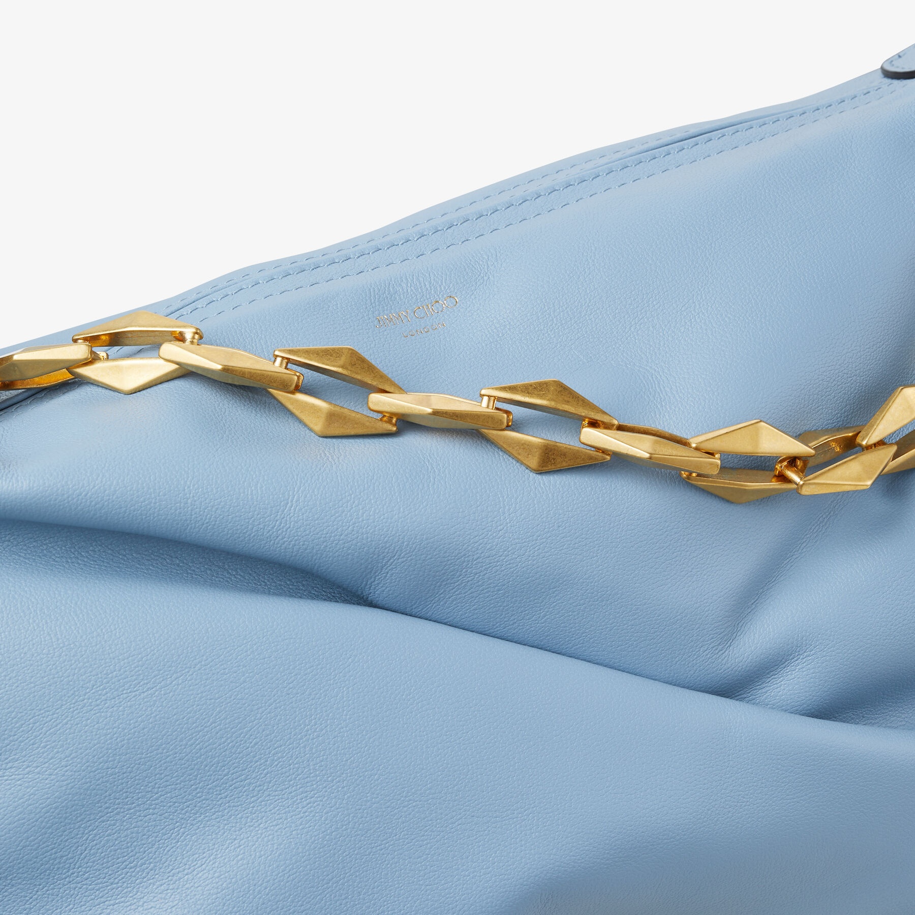 Diamond Soft Hobo S
Smoky Blue Soft Calf Leather Hobo Bag with Chain Strap - 8