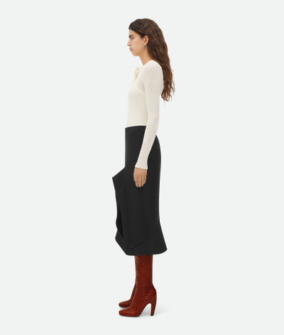 Bottega Veneta Structured Cotton Midi Skirt outlook