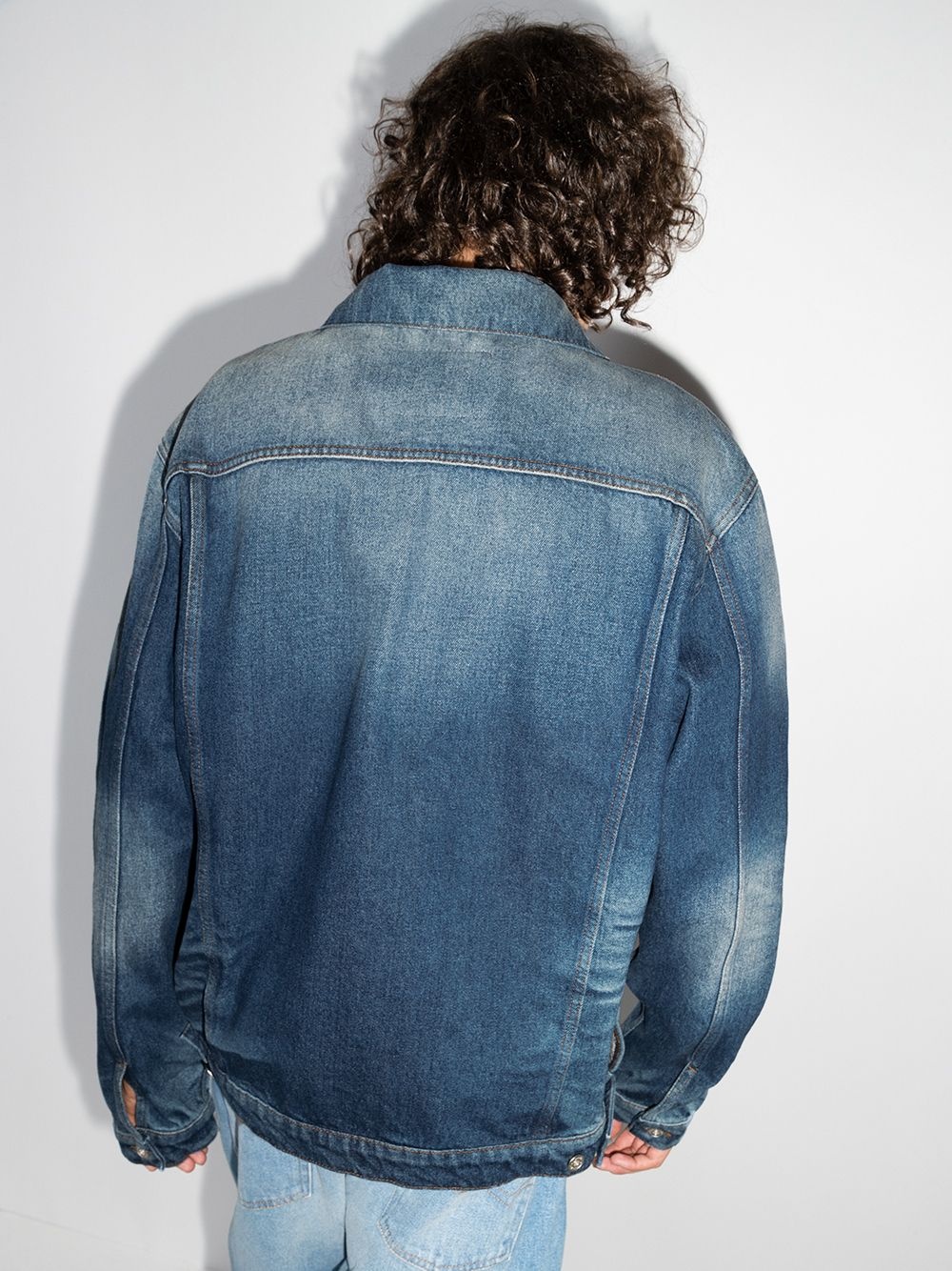 faded wire denim jacket - 3