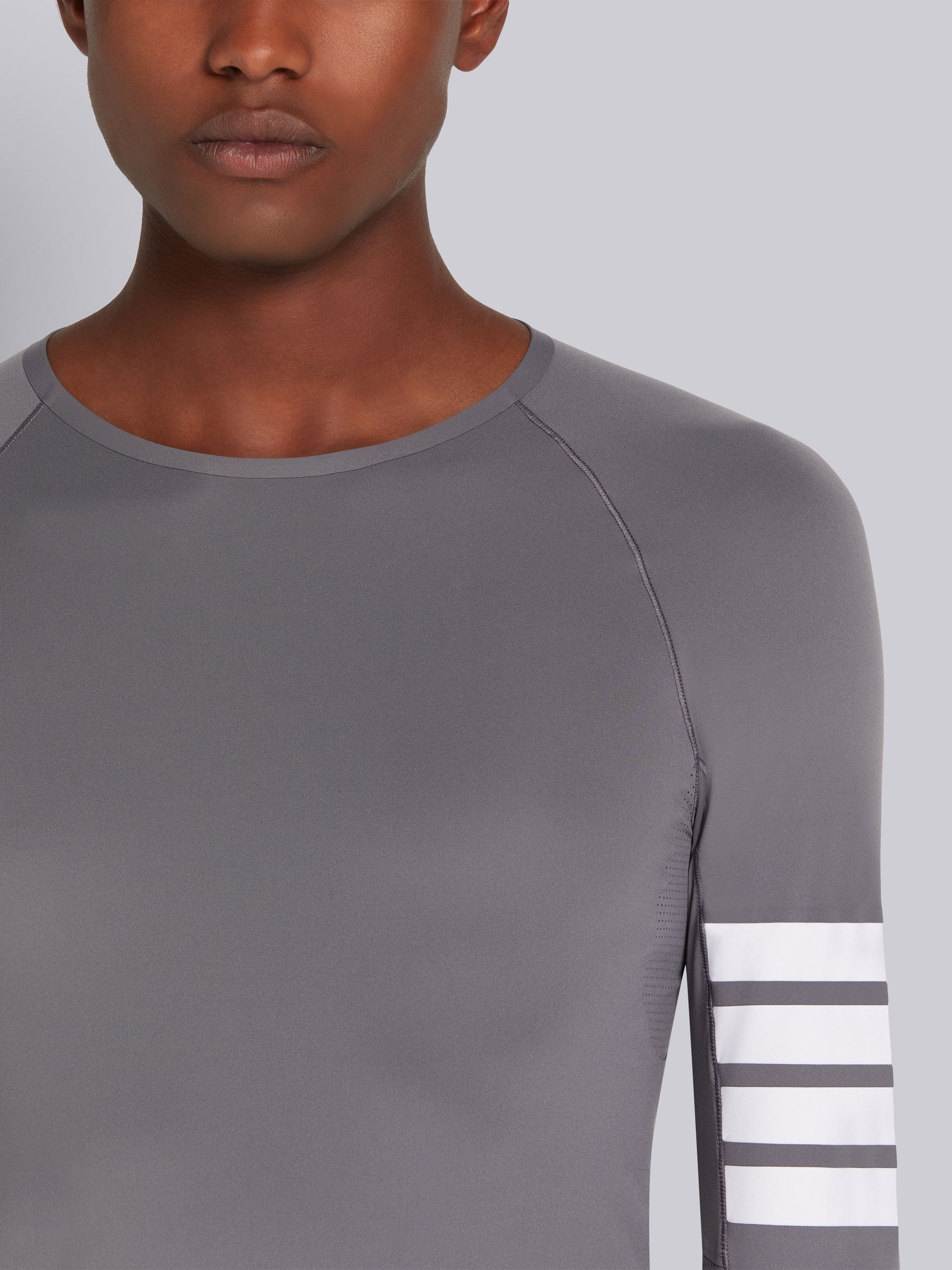 Medium Grey Piece-dyed Interlock 4-Bar Compression Tee - 5