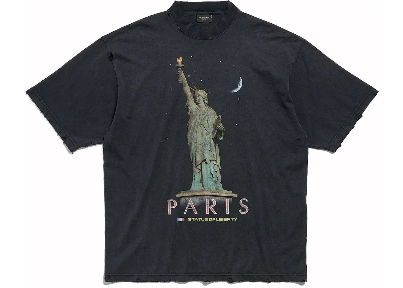 Balenciaga Paris Liberty Medium Fit T-Shirt Black - 1