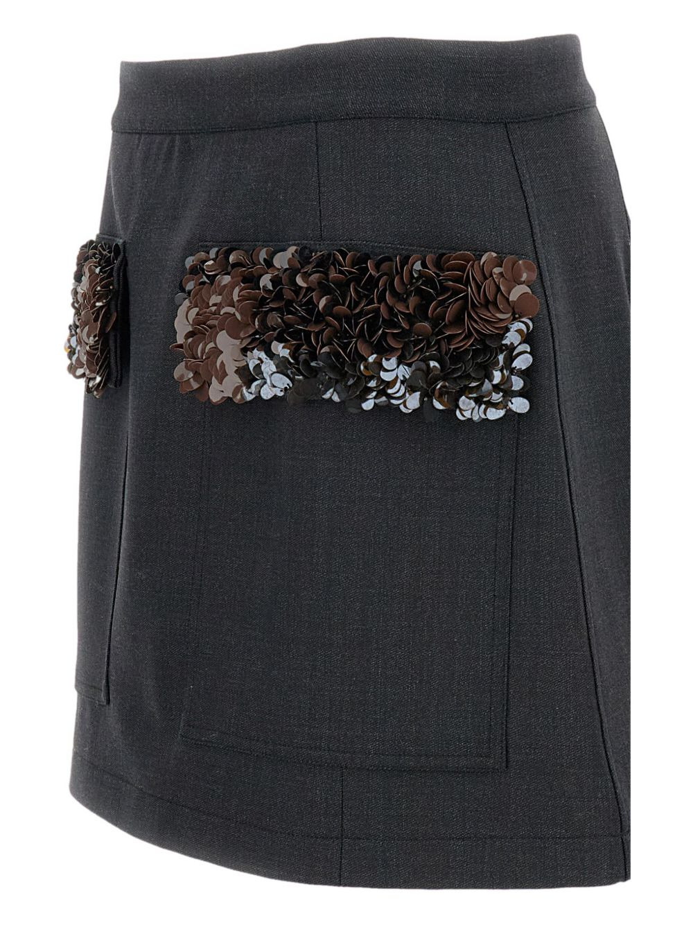 sequin-pocket wool skirt - 3