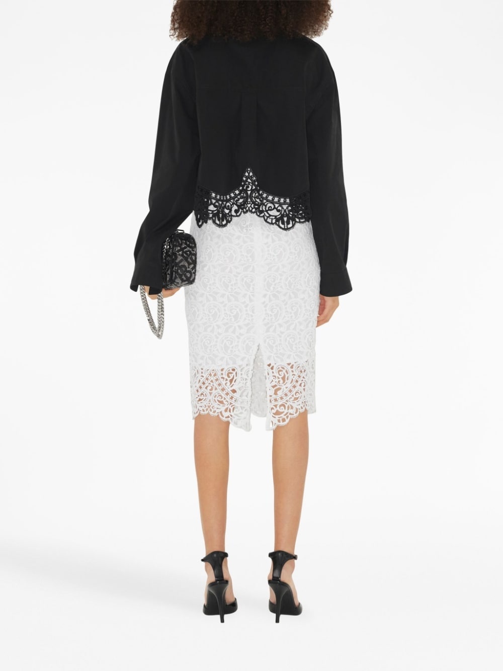 macramé-lace pencil skirt - 4