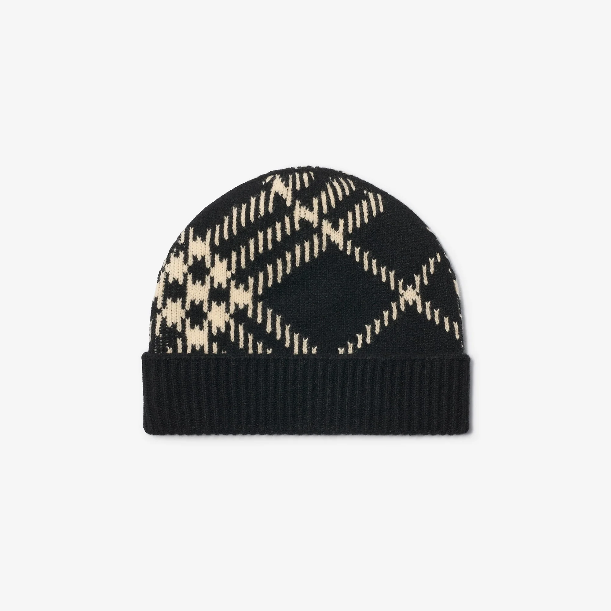 Check Cashmere Blend Beanie - 1