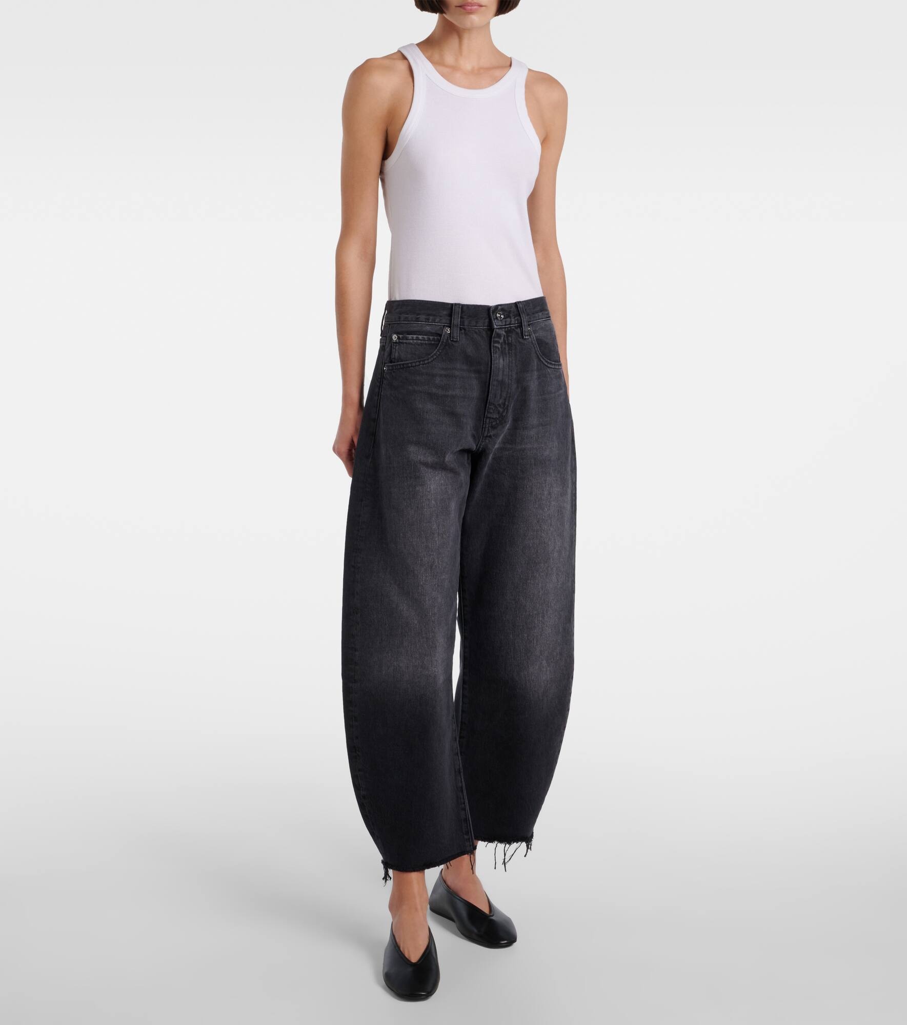 Bubble high-rise cropped barrel-leg jeans - 7