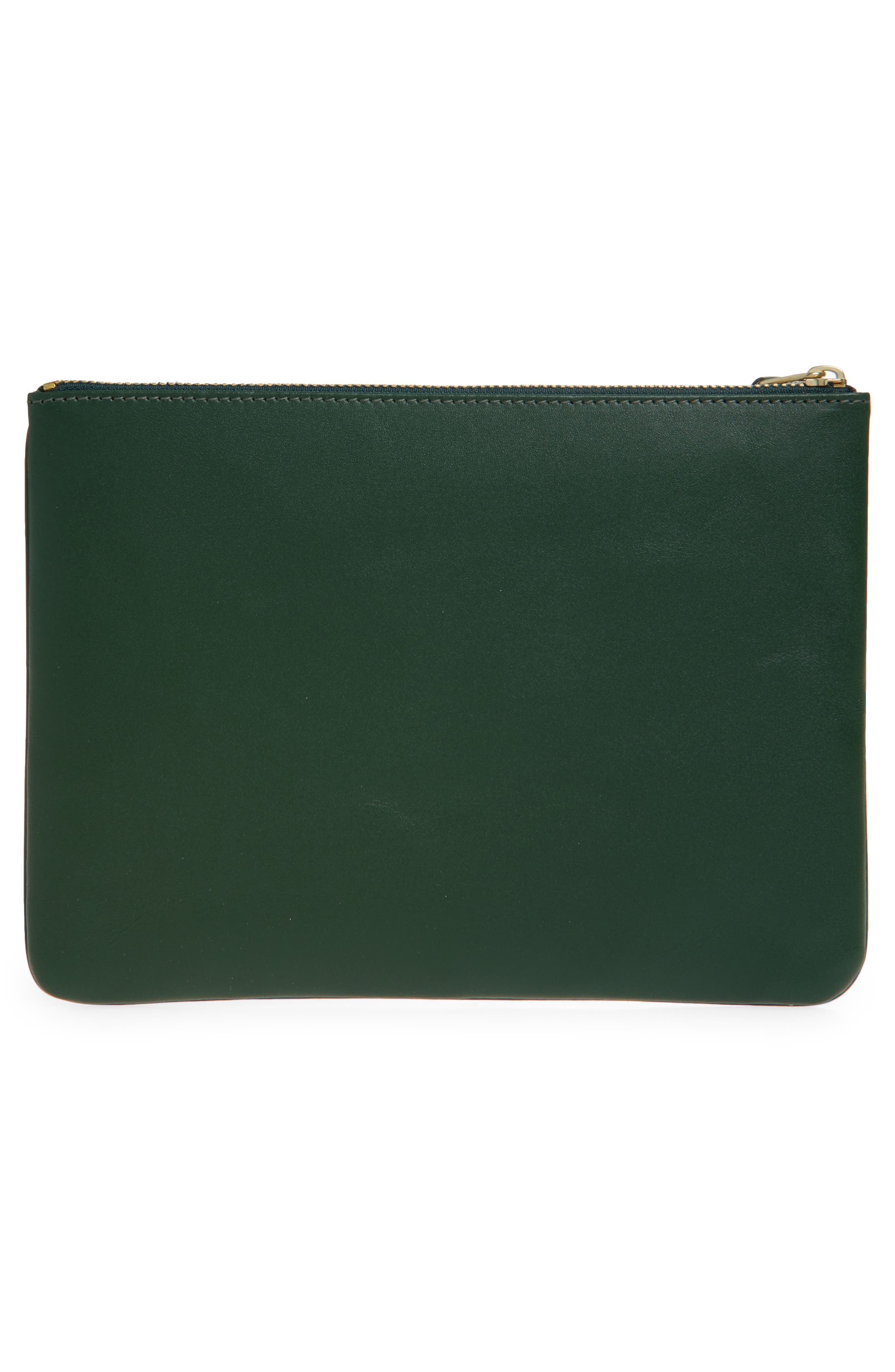Comme des Garçons Medium Classic Leather Zip-Up Pouch in Bottle Green at Nordstrom - 4