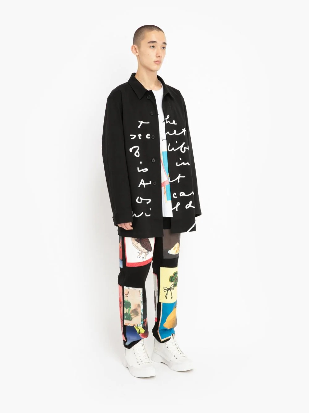 OSCAR WILDE CAPSULE: PATCHWORK PRINT STRAIGHT LEG TROUSERS - 4