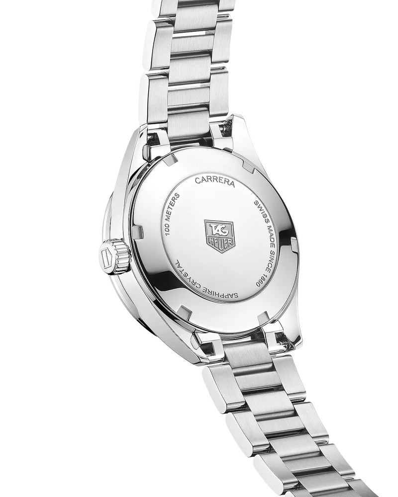 Carrera Stainless Steel and White Mother of Pearl Diamond Dial Watch, 32mm 5