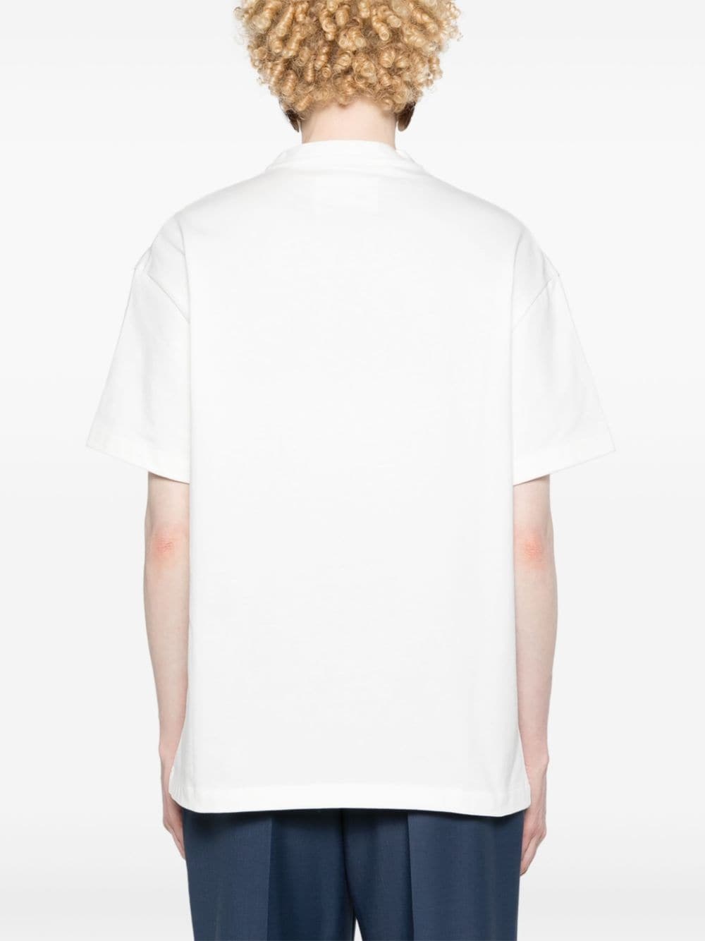 brooch-detailed cotton T-shirt - 4