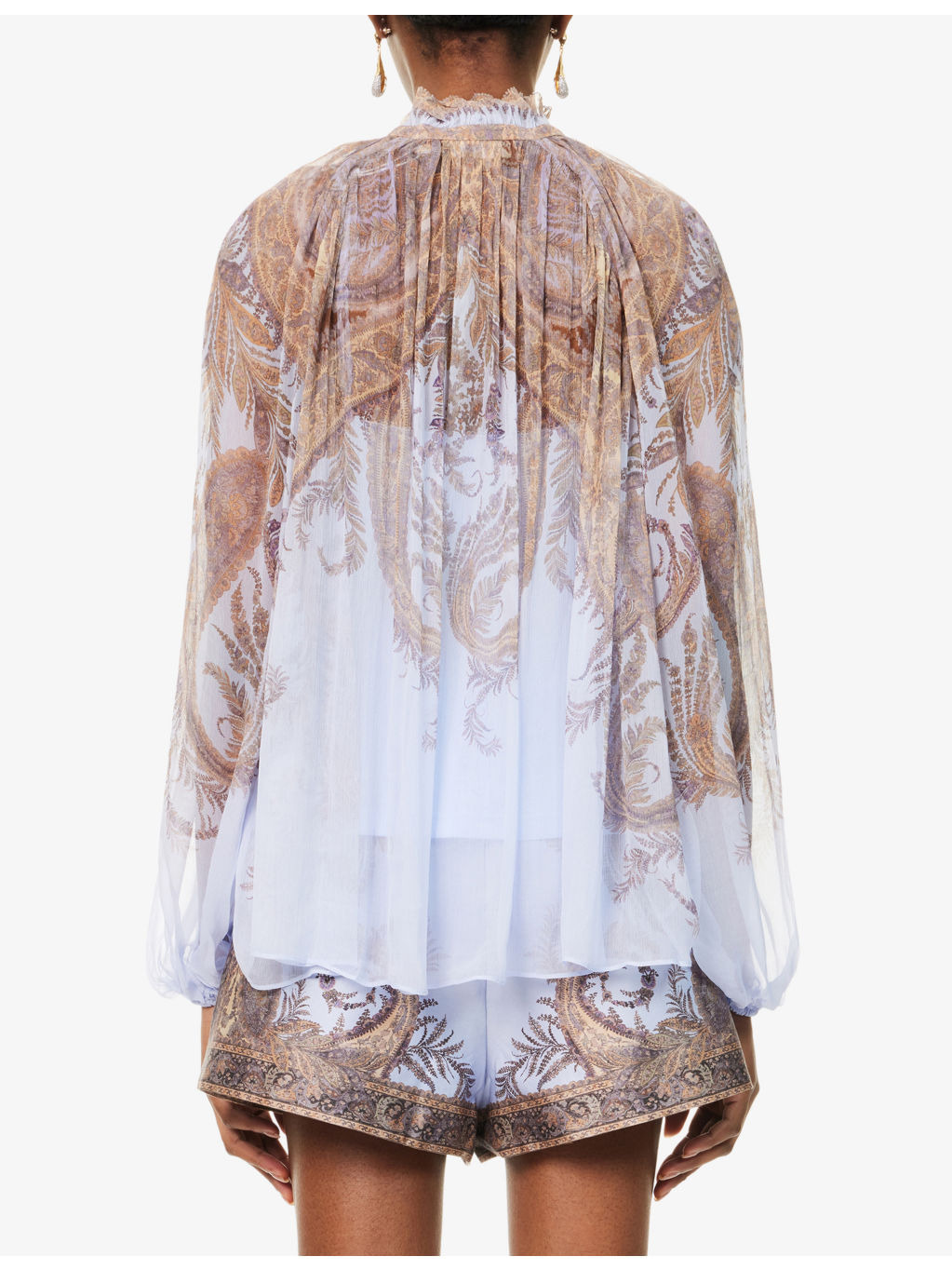 Billow Printed Chiffon Blouse - 4