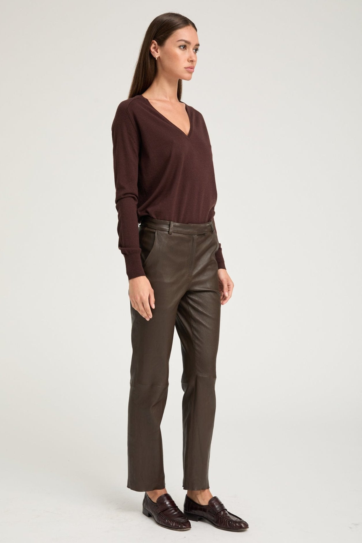 AMERICANO LEATHER SOPHIA CIGARETTE TROUSERS - 4