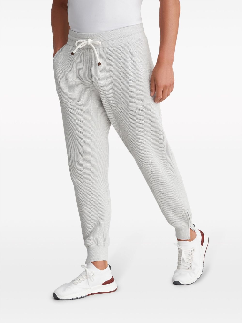 jersey-texture cotton track pants - 2