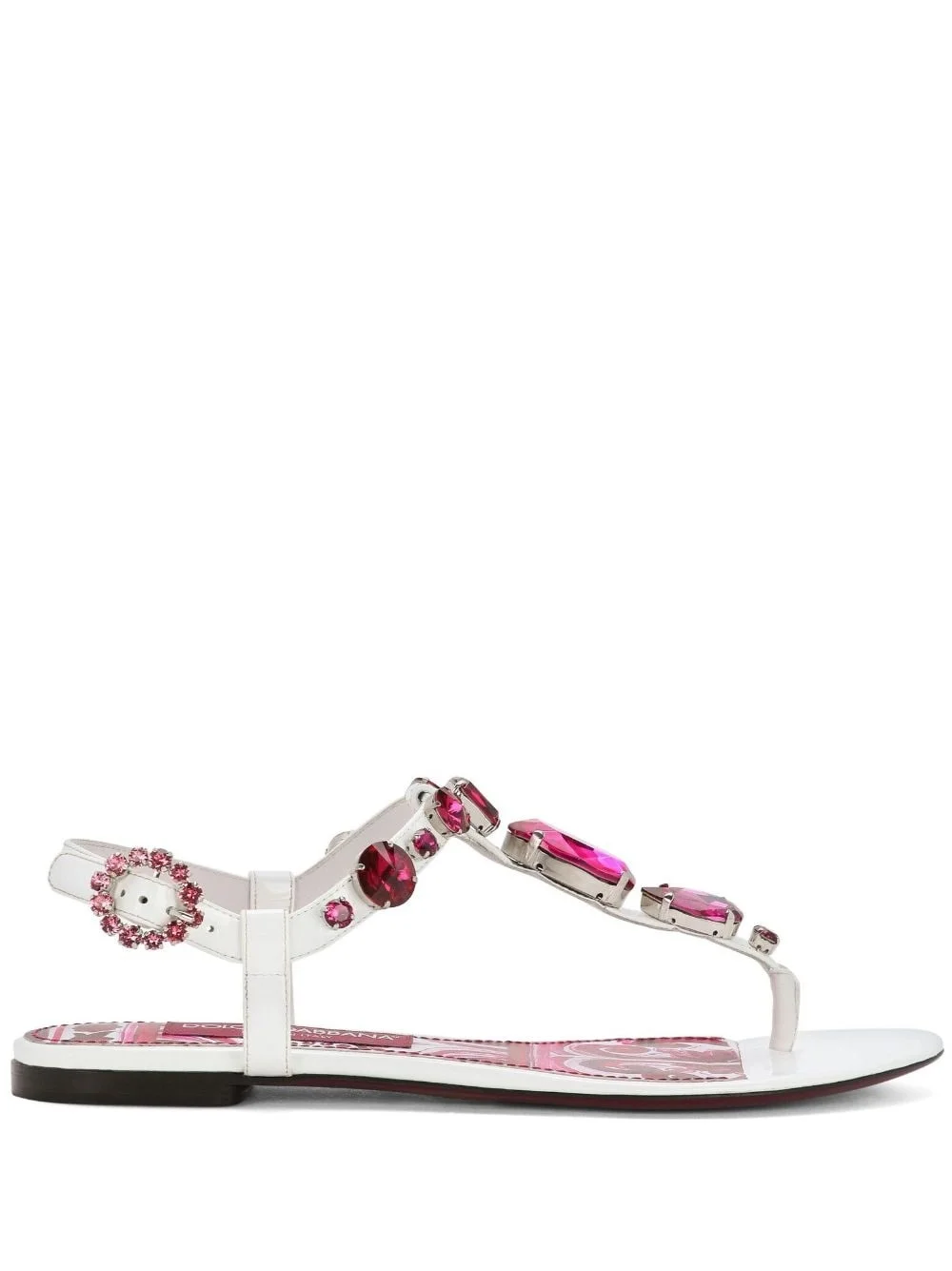 Majolica-print crystal-embellished sandals - 1