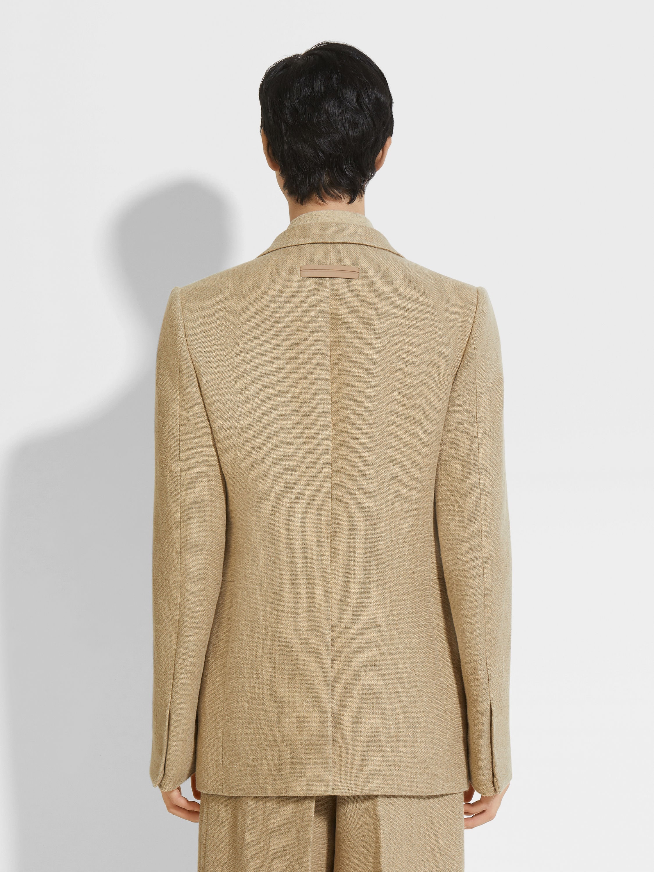 BEIGE MÉLANGE LINEN JACKET - 5