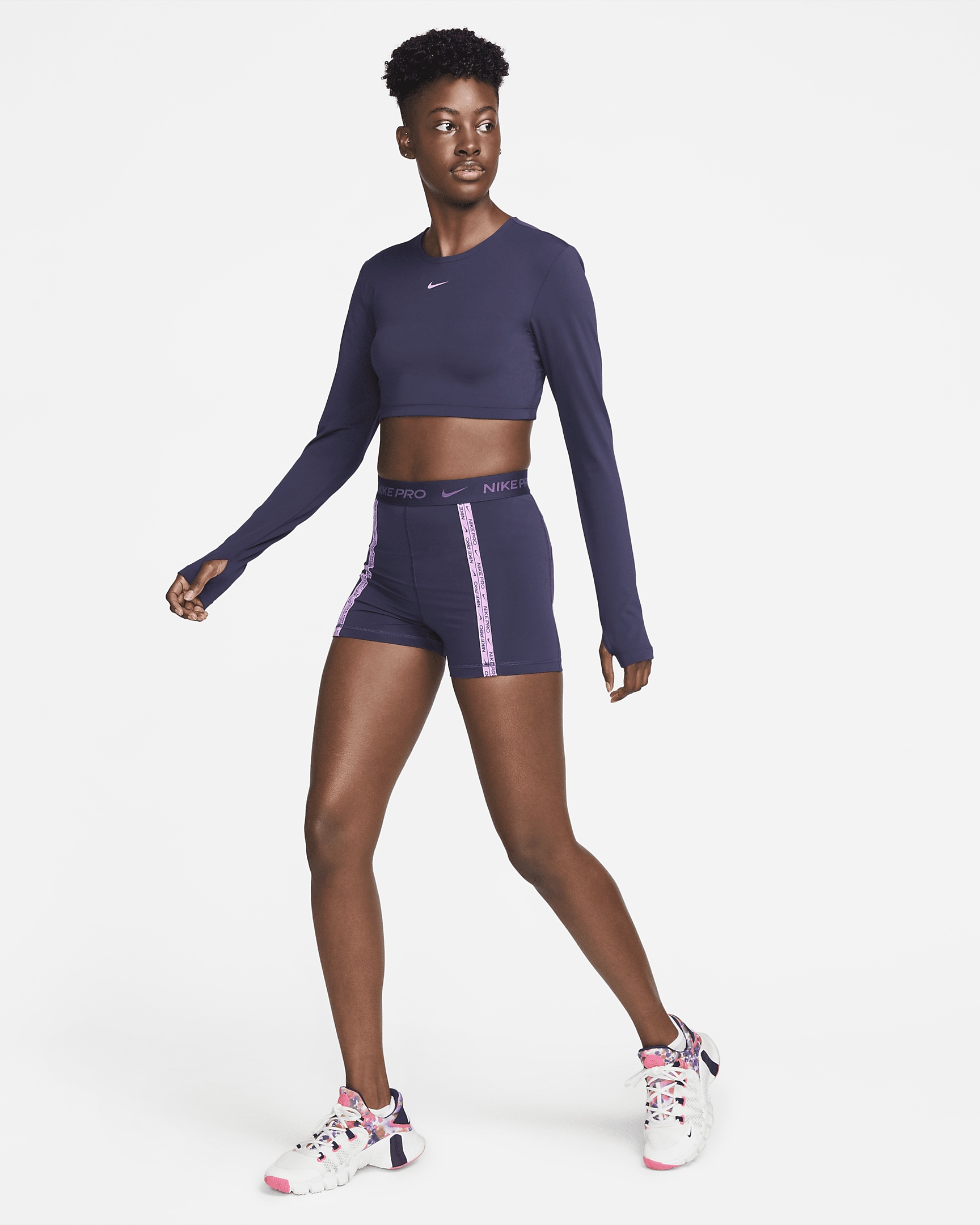 Women's Nike Pro Dri-FIT Cropped Long-Sleeve Top - 6