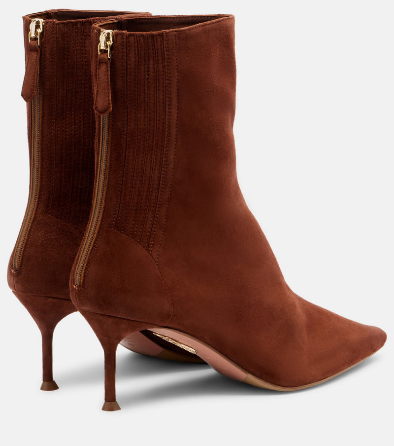 AQUAZZURA Saint Honoré 65 suede ankle boots outlook