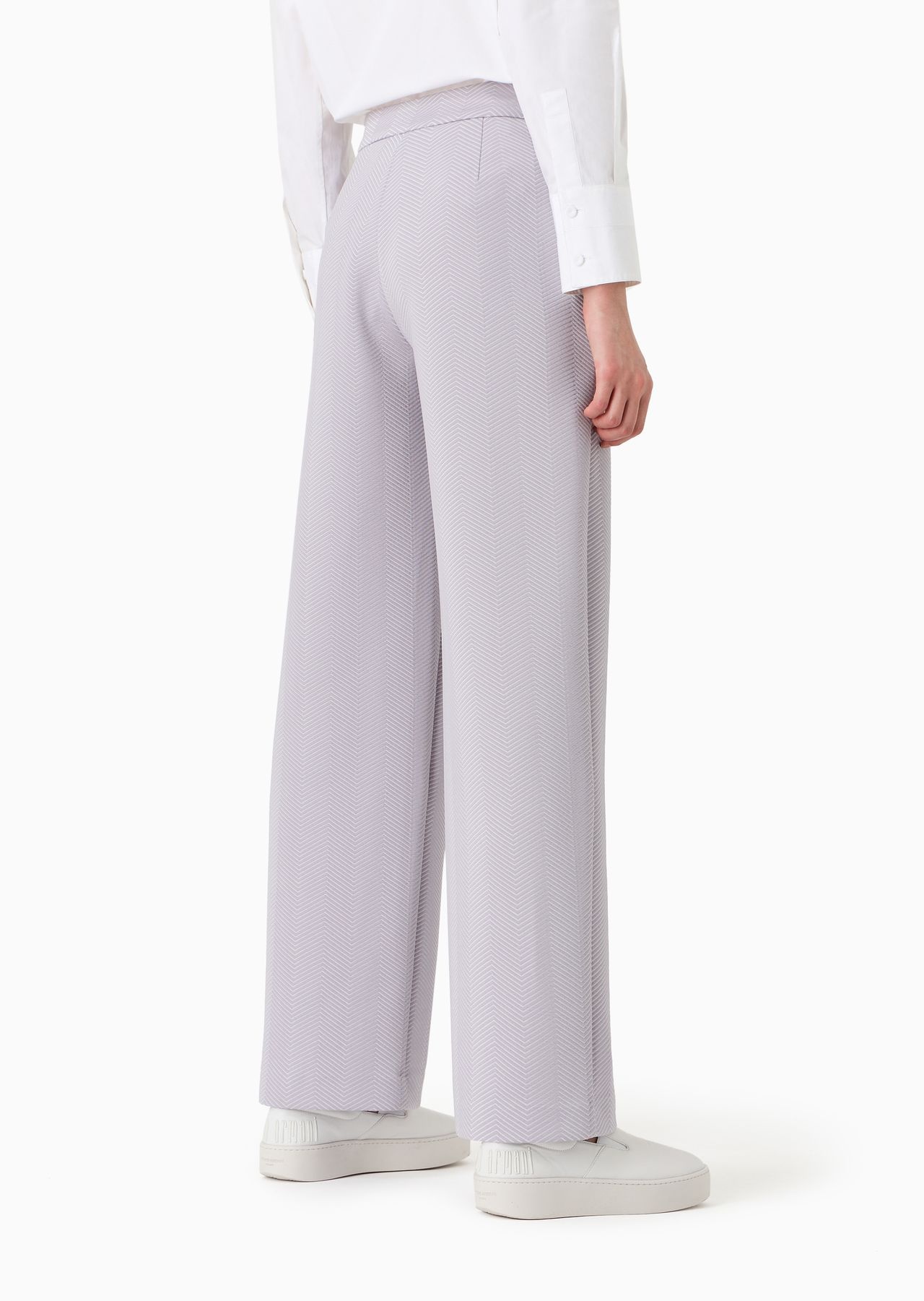 Embossed chevron jacquard jersey trousers - 3
