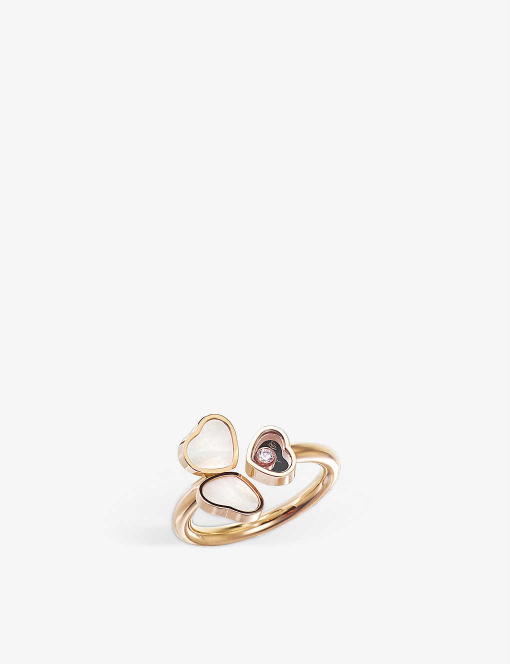 Happy Hearts Wings 18ct rose-gold, mother-of-pearl and diamond ring - 1