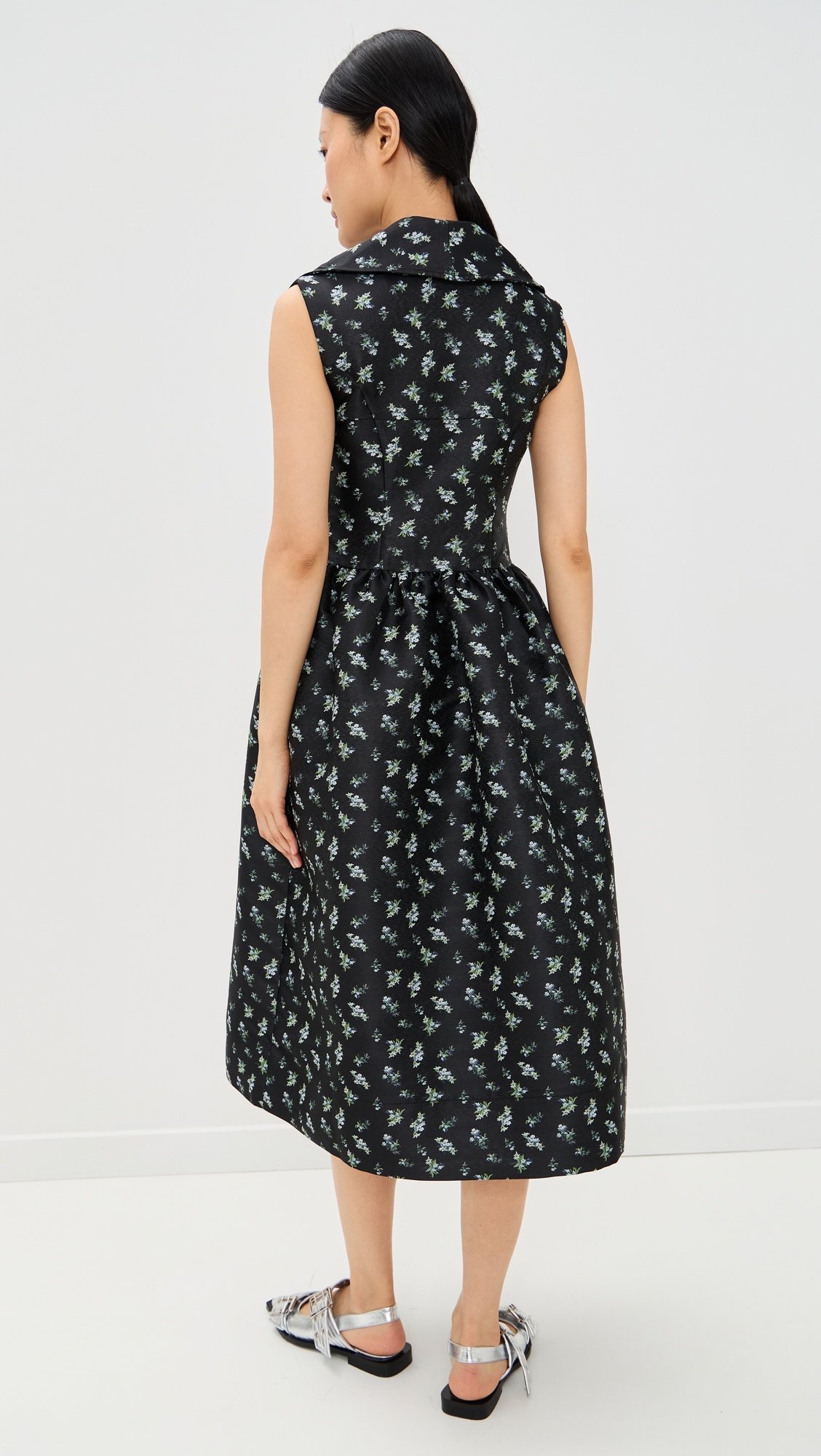 Floral Jacquard Midi Dress - 2
