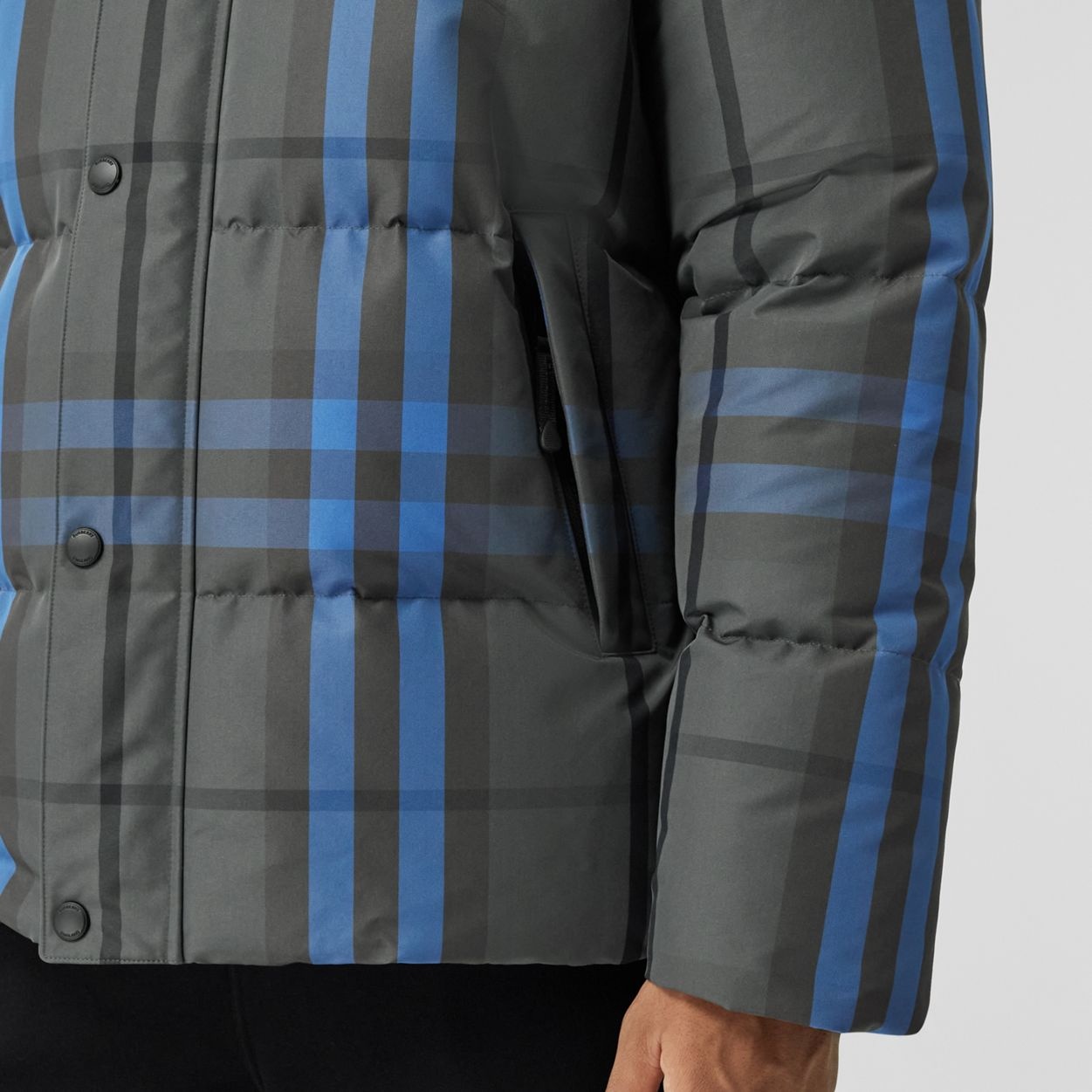 Packaway Hood Reversible Check Nylon Puffer Jacket - 8