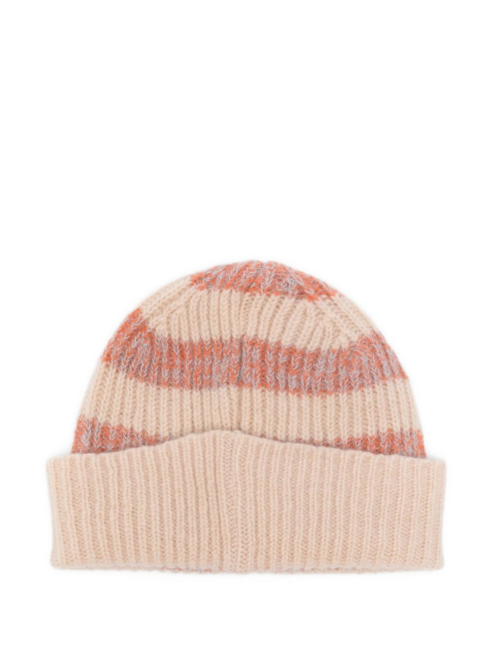 striped ribbed beanie - 2
